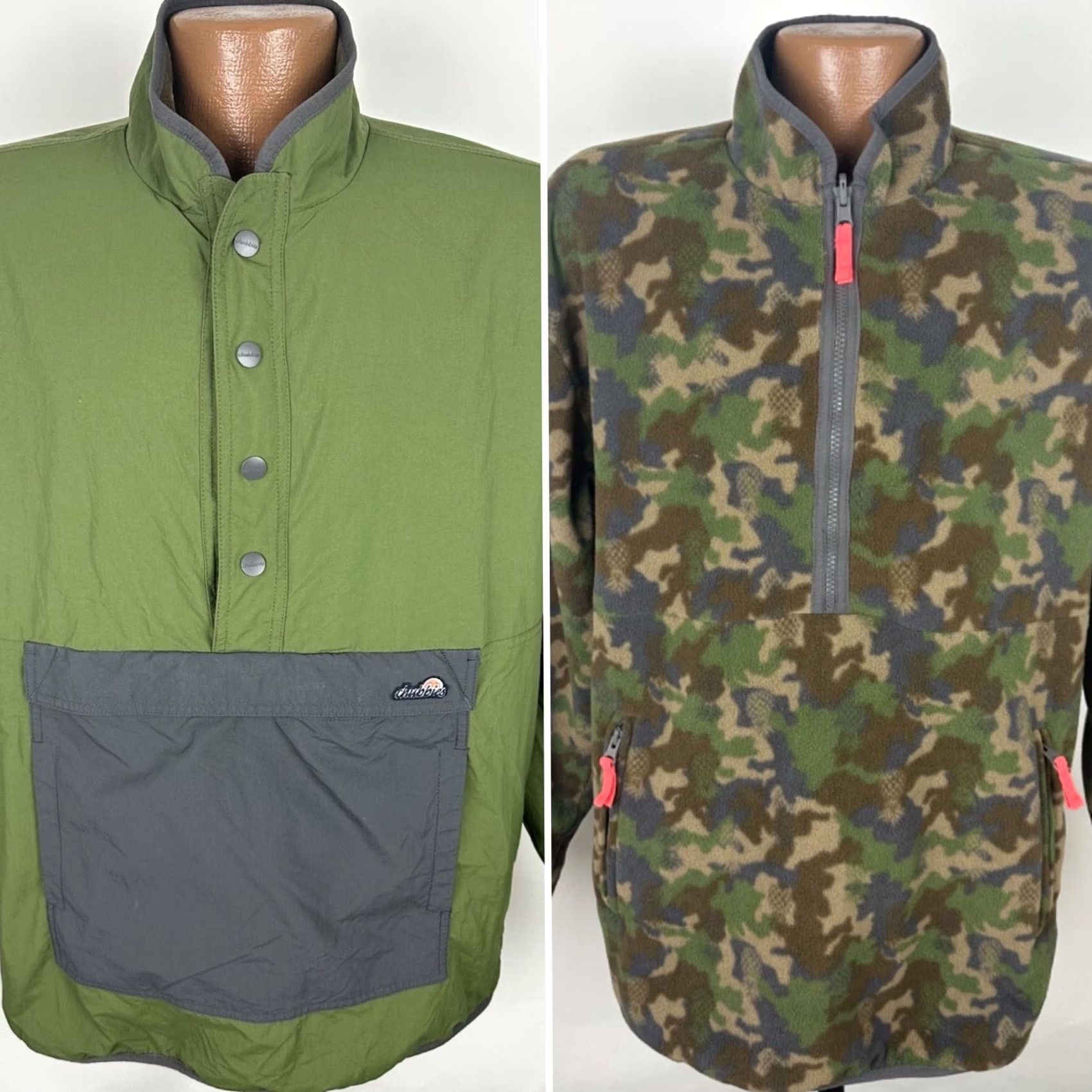 Chubbies Chubbies Fleece Pullover Mens Medium Reversible Olive Green Camo Print Pineapple Size US M / EU 48-50 / 2 - 2 Thumbnail
