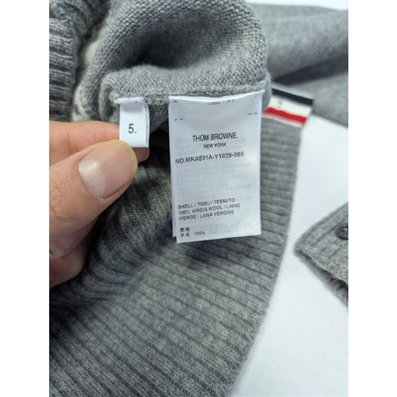 Thom Browne o1rshd1 Holiday Scenery Wool Crew Neck Sweater in Light Grey Size US XXL / EU 58 / 5 - 17 Thumbnail