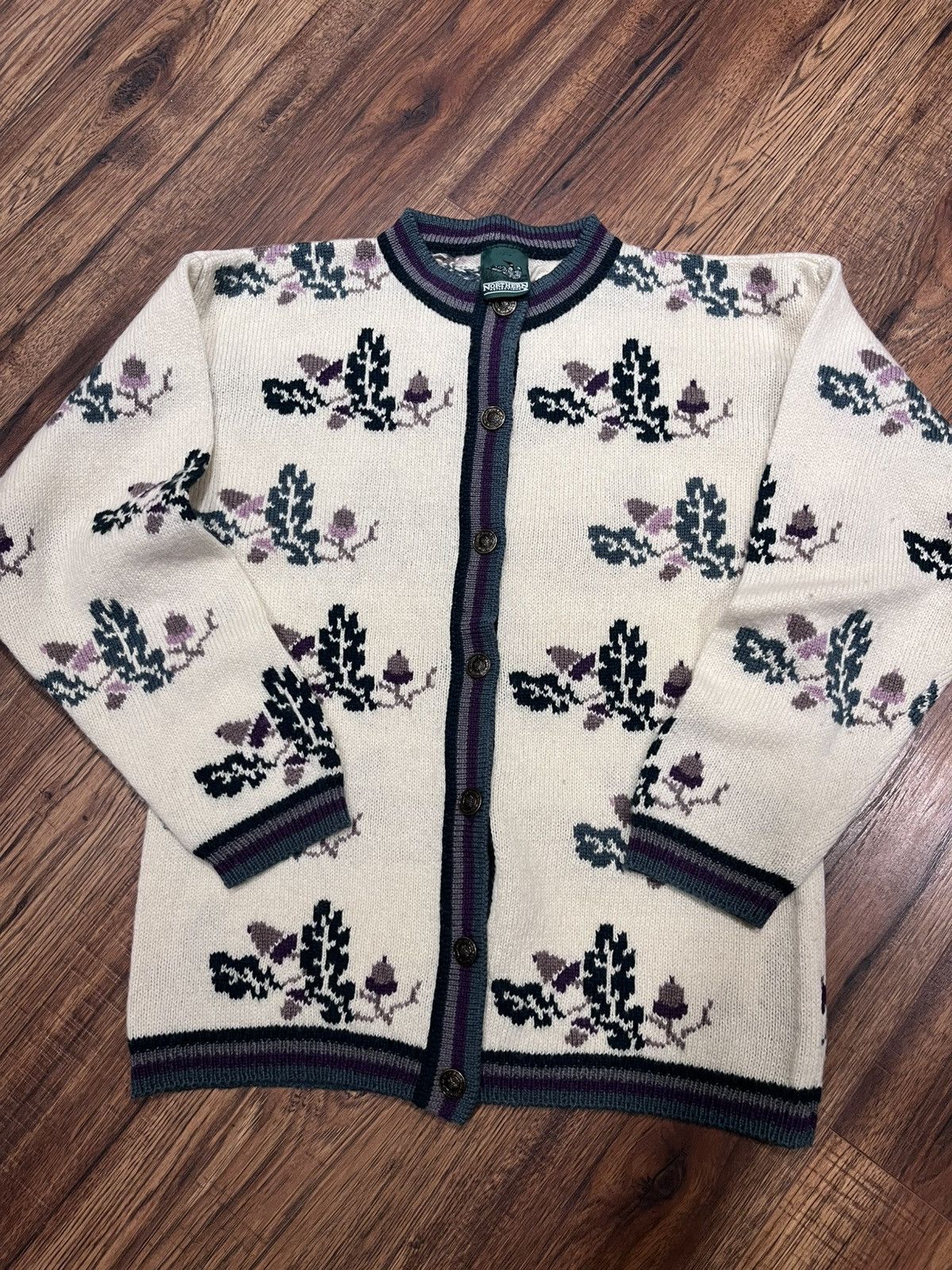 Northern Reflections Vintage Northern Reflections Cardigan Knit Nature Design Size L / US 10 / IT 46 - 1 Thumbnail