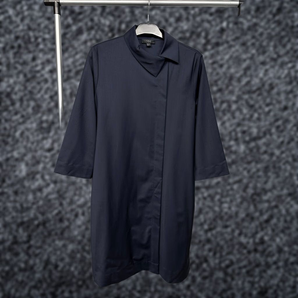 Cos COS Womens Wool Capes Poncho Rain Coat Cape M Blue 40 (M) Womens Shirt? Size M / US 6-8 / IT 42-44 - 1 Thumbnail