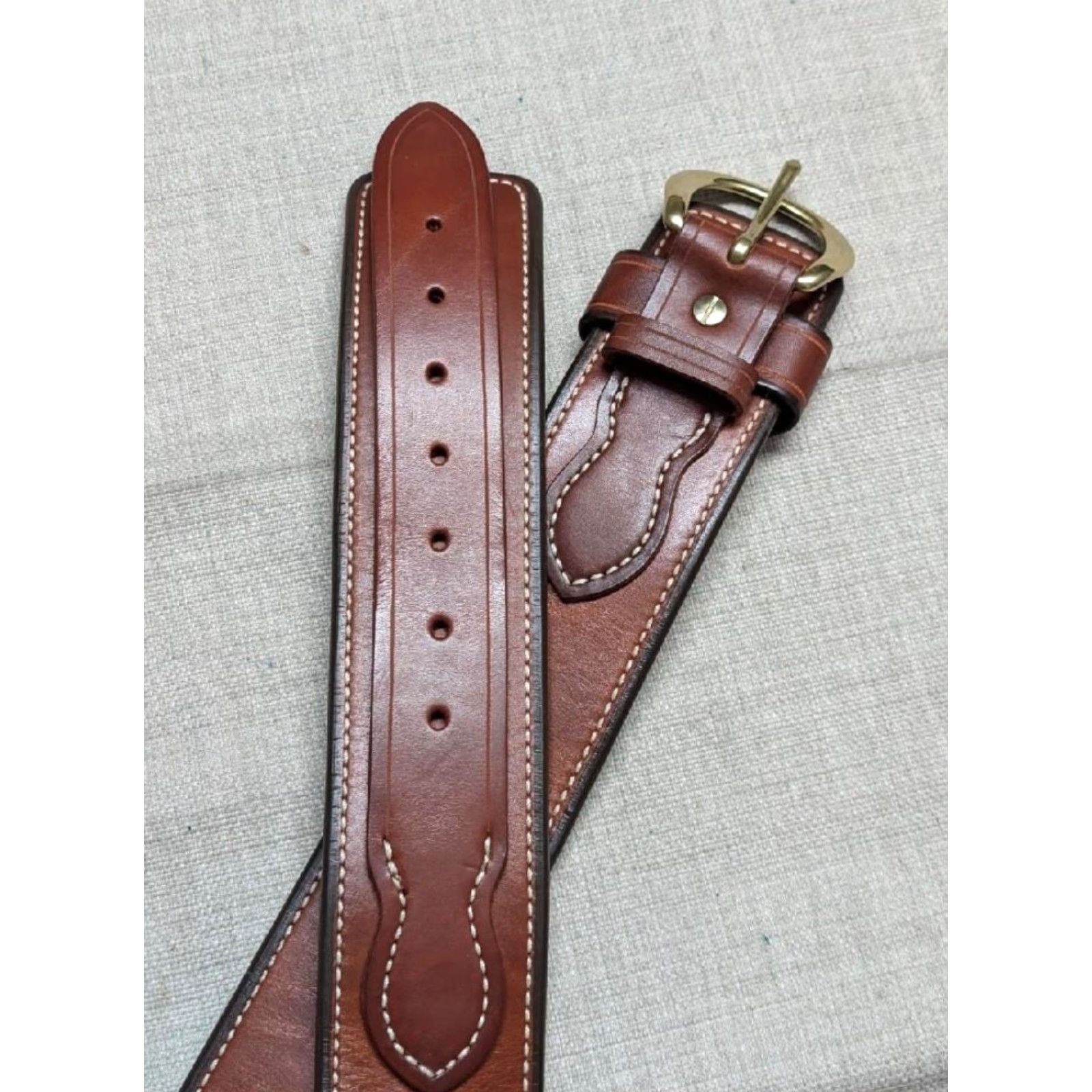 Vintage VINTAGE Andrews belt Western Belt Men 38/40 Brown Leather Cowboy Holster Cartridge Ammo Ranger 2.5" width Men Size 38 - 4 Thumbnail