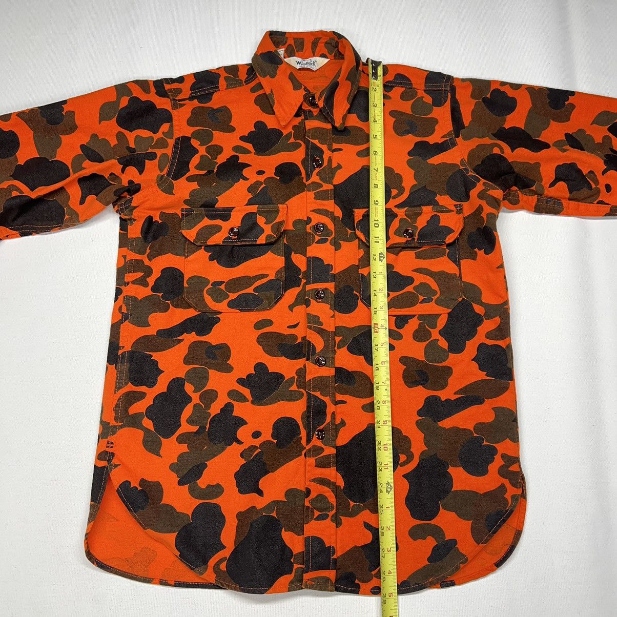 Vintage × Woolrich Woolen Mills VTG Woolrich Shirt Orange Duck Camo Flannel Button Up Size US M / EU 48-50 / 2 - 12 Thumbnail