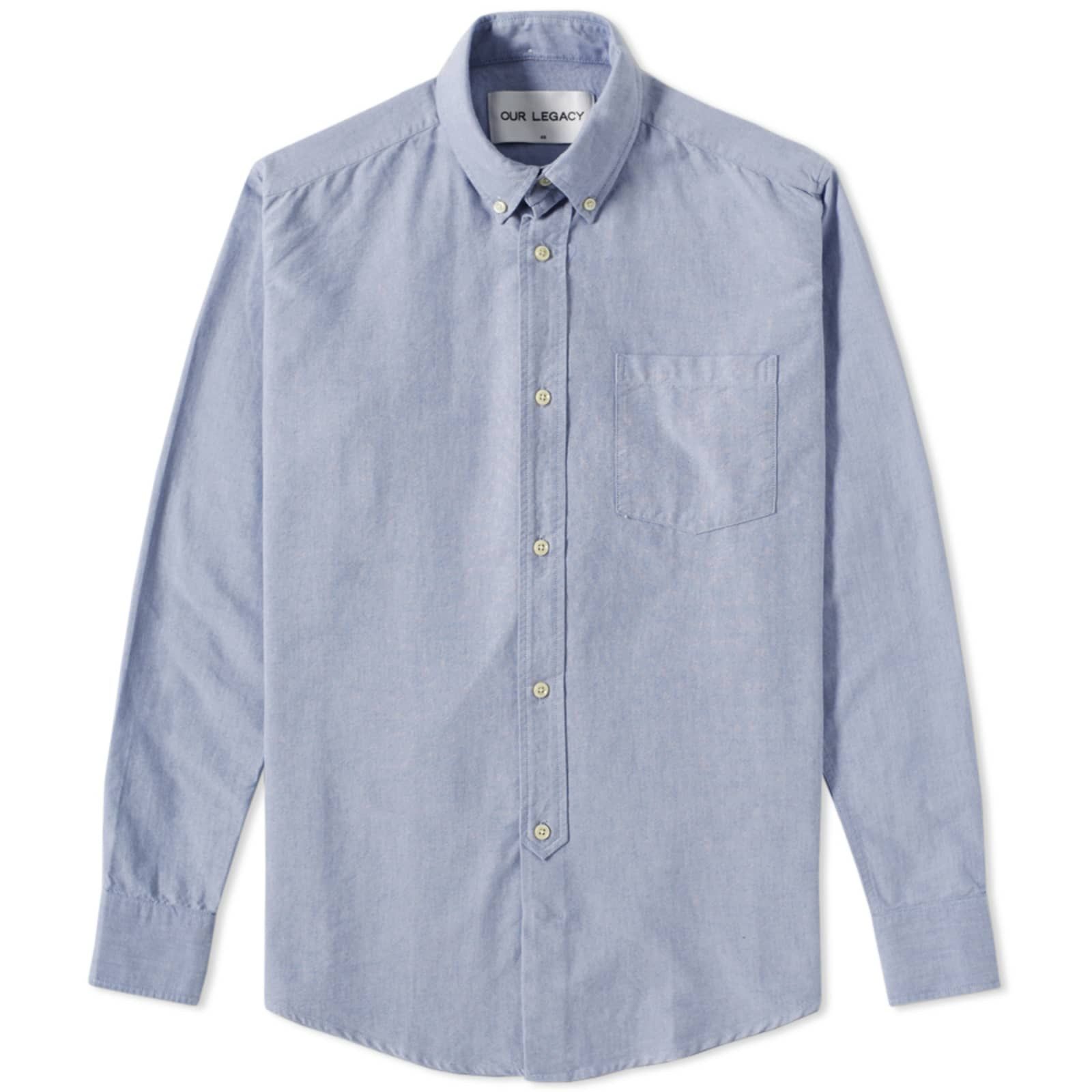 image of Our Legacy Everyman 1940S Shirt In Oxford Blue (Ss14), Men's (Size Medium)