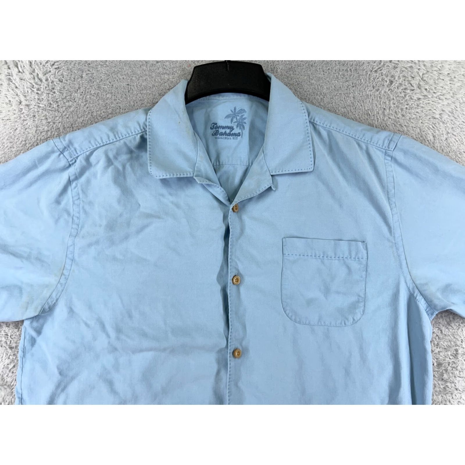 Tommy Bahama Tommy Bahama Shirt Men L Blue Button-Up Silk Hawaiian Vacation Resort Aloha Beach 40 in Chest Pockets Short Sleeve Button-Up, Casual, Travel Mens Size US L / EU 52-54 / 3 - 6 Thumbnail