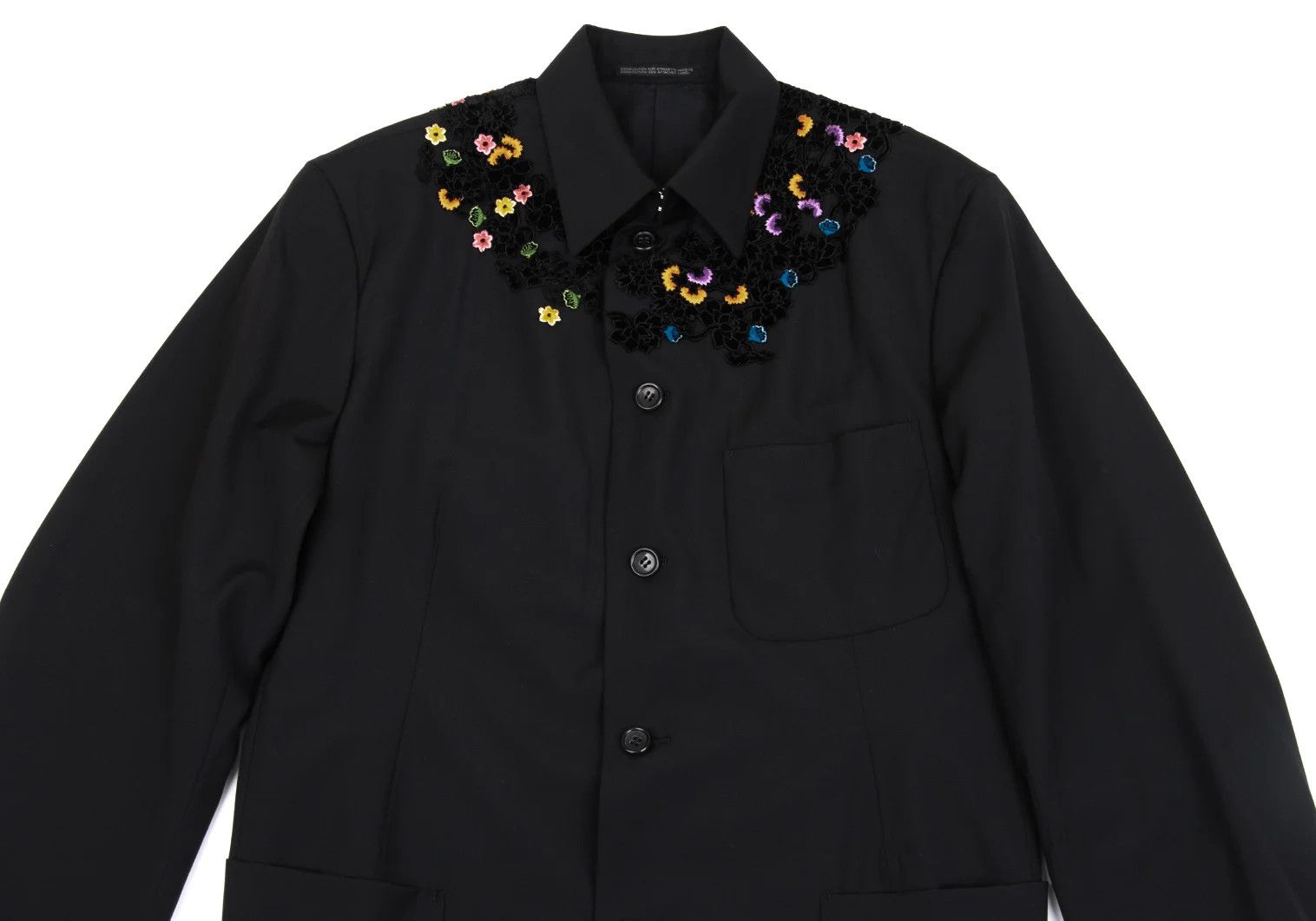 Yohji Yamamoto Yohji Yamamoto Velvet Floral Patch Design Jacket Size US M / EU 48-50 / 2 - 2 Thumbnail