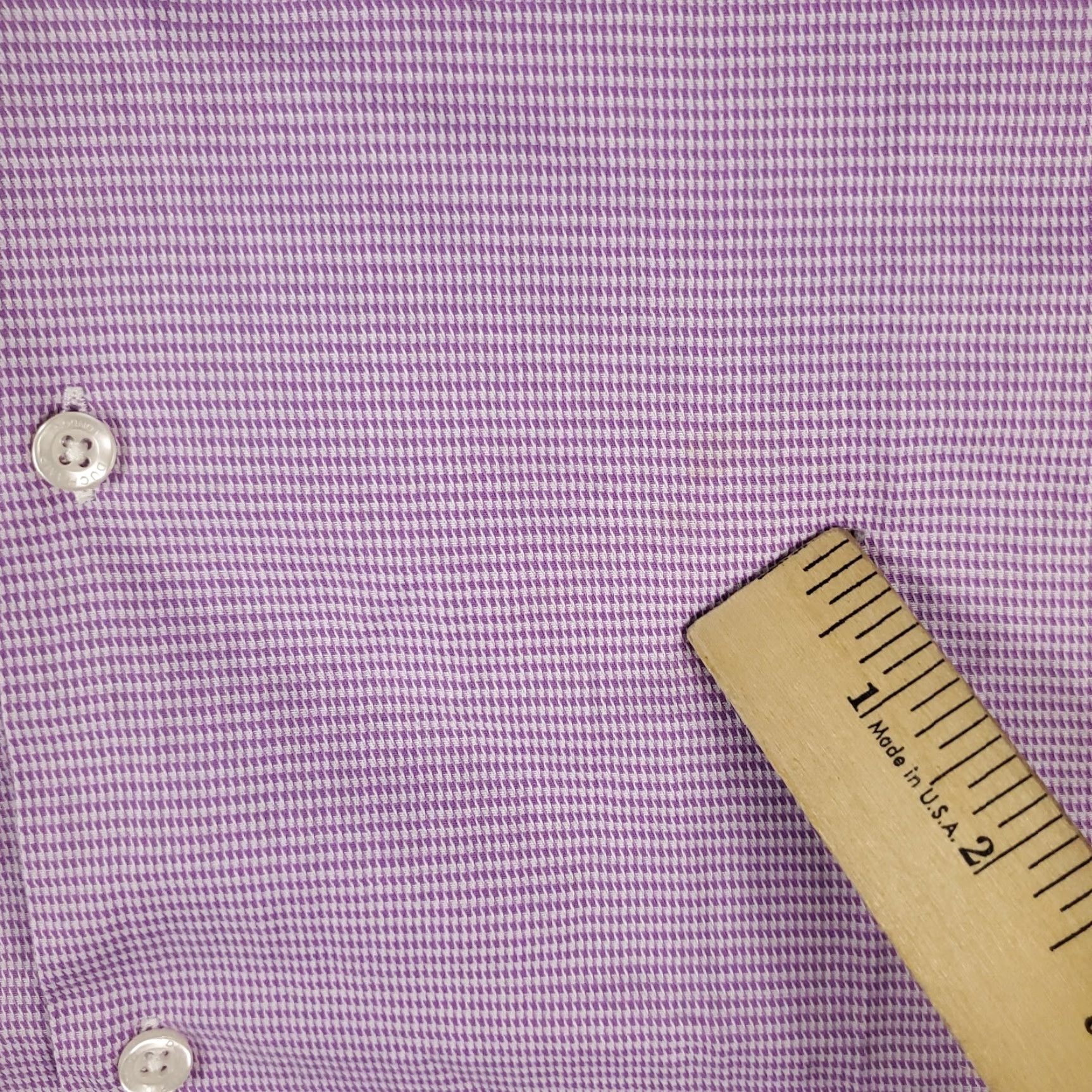 Vintage Duchamp Shirt Mens 2XL Purple Button-Up Long Sleeve Slim Fit Casual Formal Business Workwear 18 Size 48R - 3 Thumbnail