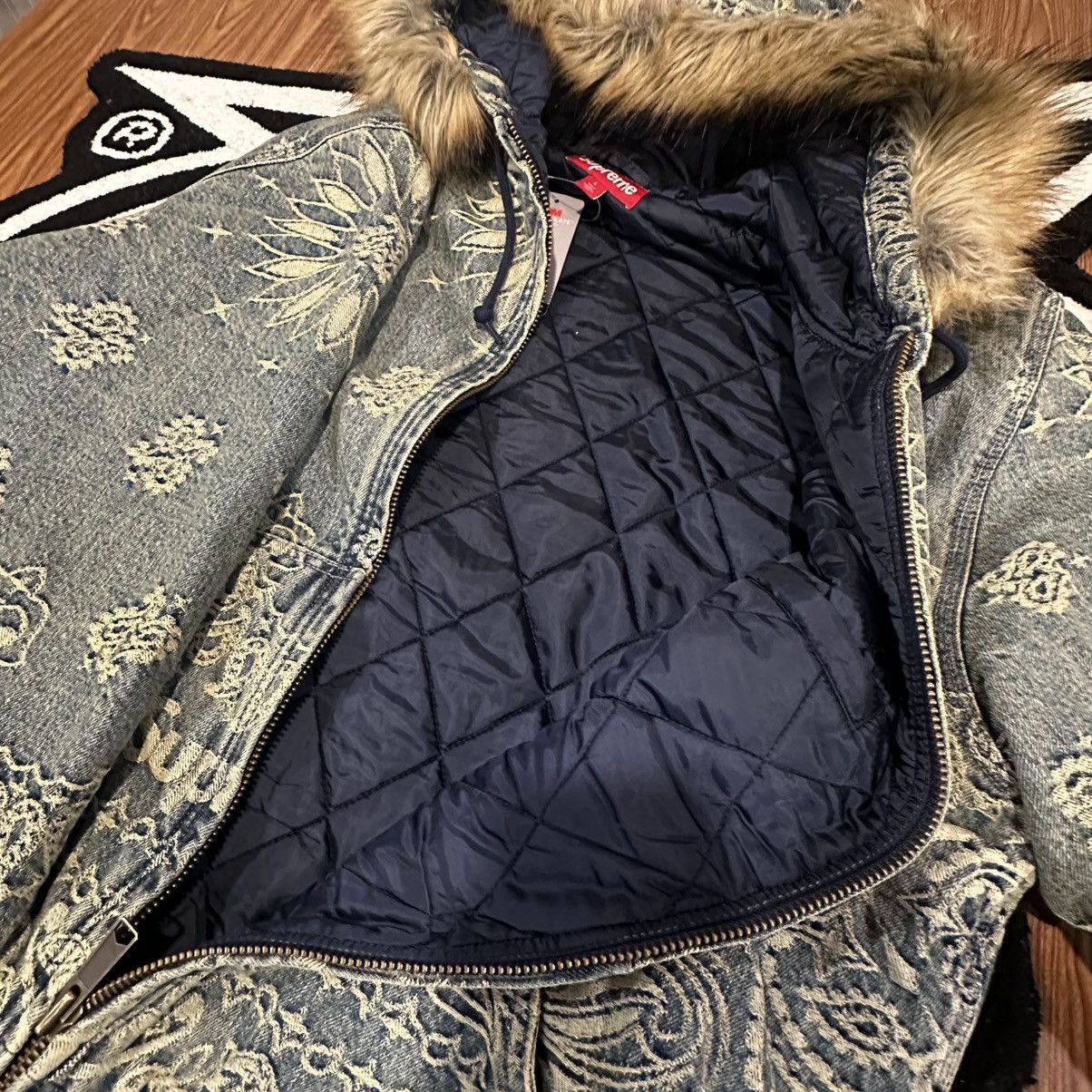Supreme Supreme Bandana Jacquard Denim Hooded Work Jacket Blue Size US L / EU 52-54 / 3 - 7 Thumbnail