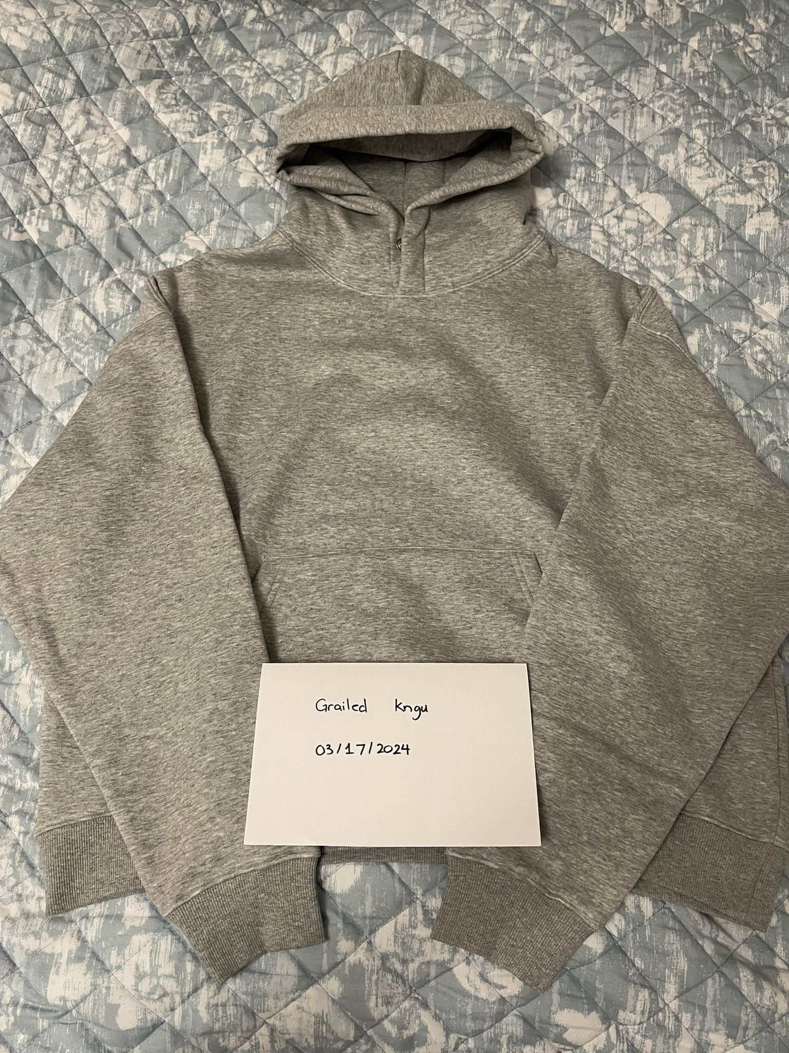 image of Haven Court Boxy Gray Hoodie V2 in Grey, Men's (Size Small)