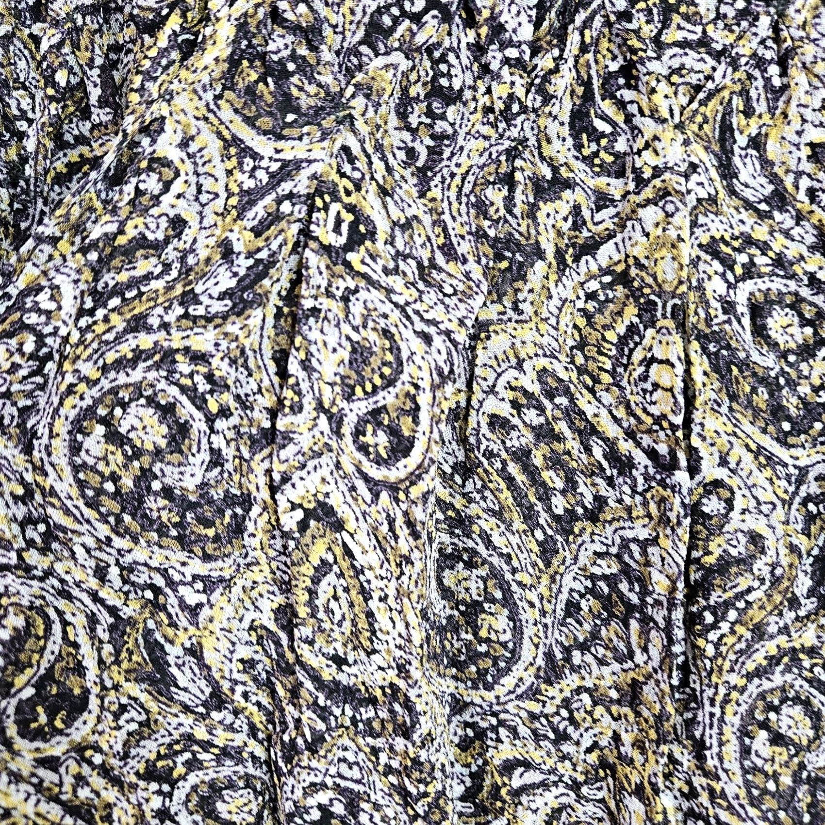 Vintage Promod Women Paisley Blouse Long Sleeve Boho Peasant Top Brown Yellow Sz 10 NEW Size L / US 10 / IT 46 - 6 Thumbnail