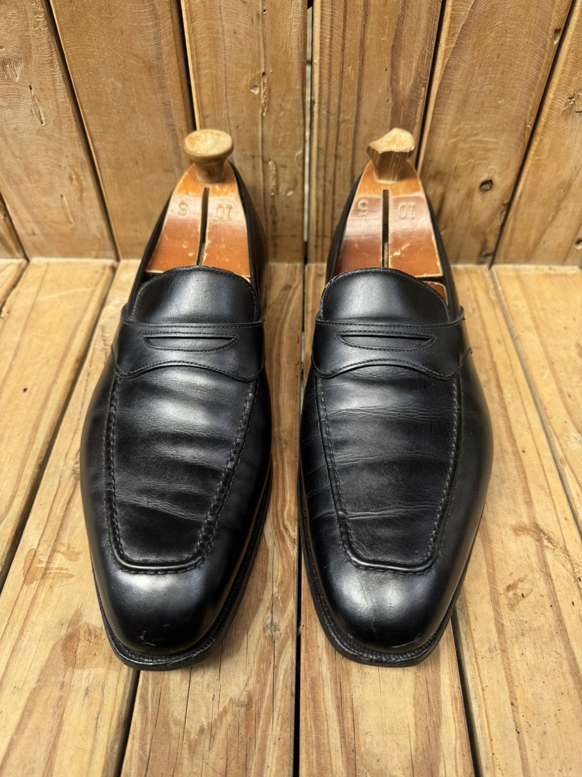 George Cleverley George cleverly black slip on men’s leather loafers US 10 E Size US 10 / EU 43 - 2 Thumbnail