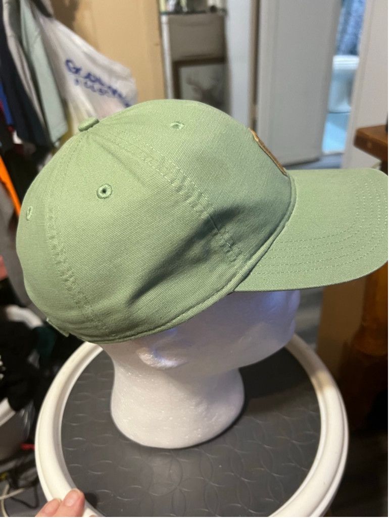 Carhartt Men's Carhartt Green & Brown Leather Patch Baseball Hat Size ONE SIZE - 5 Thumbnail