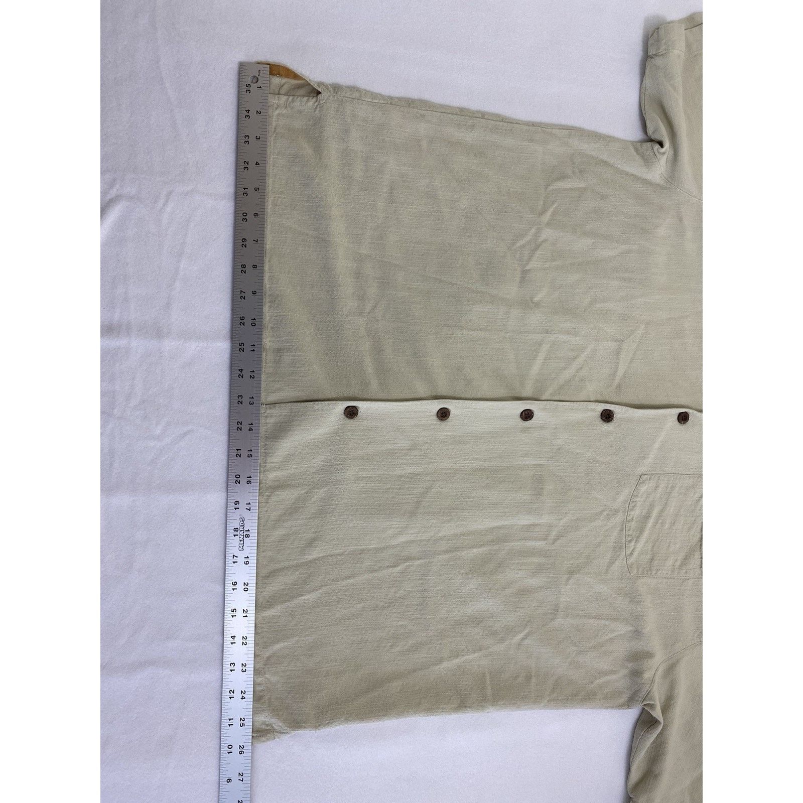 Tommy Bahama Tommy Bahama "Third & Long" silk camp shirt Mens XL Beige Size US XL / EU 56 / 4 - 7 Thumbnail