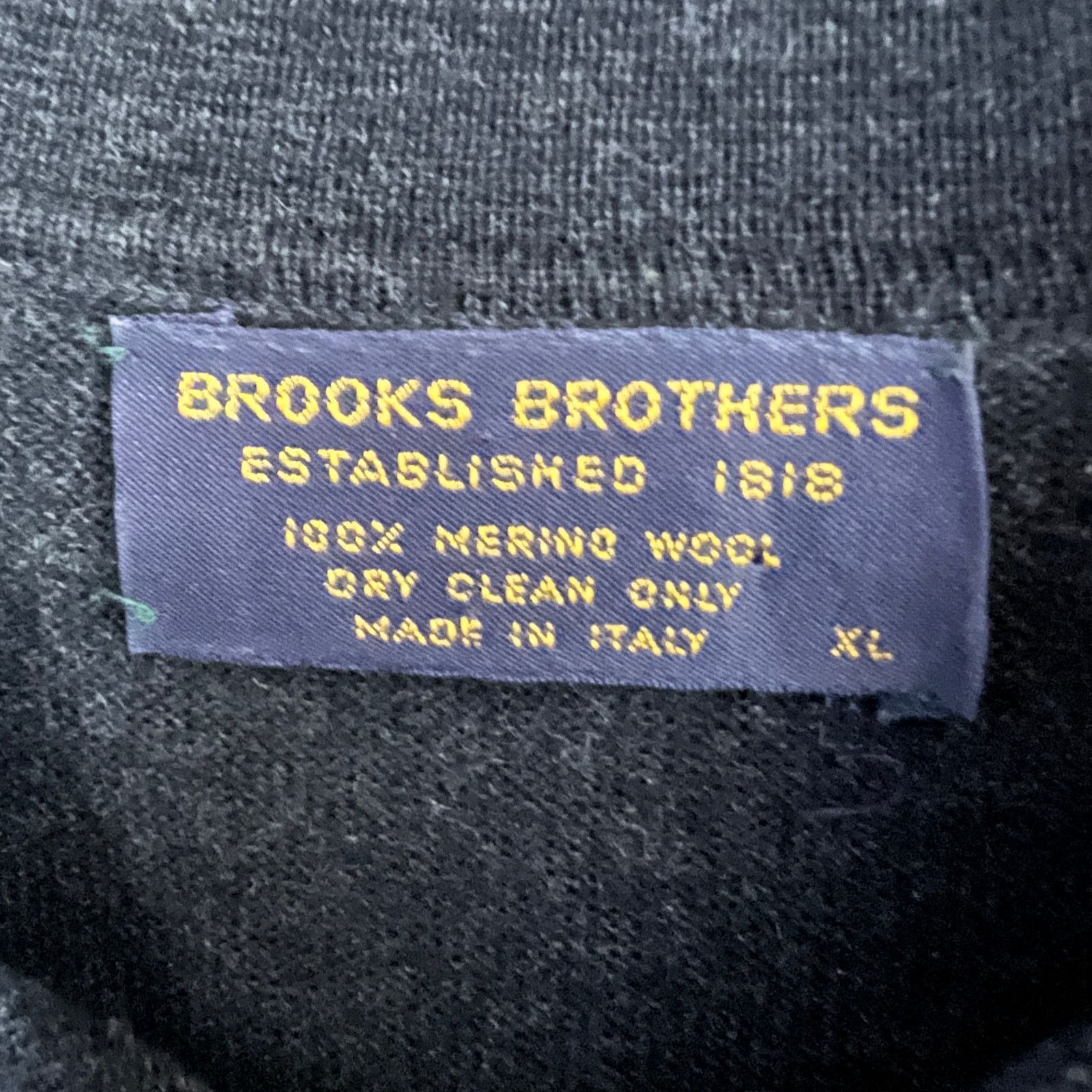 Brooks Brothers VTG Brooks BrothersItaly Merino Wool Charcoal Sweater 26x29 Size US XL / EU 56 / 4 - 4 Thumbnail