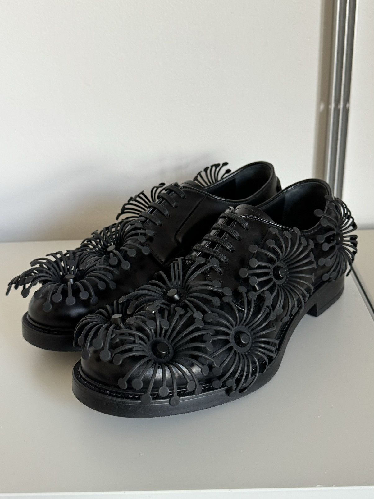 Prada SS22 Flower Leather Derby | Grailed