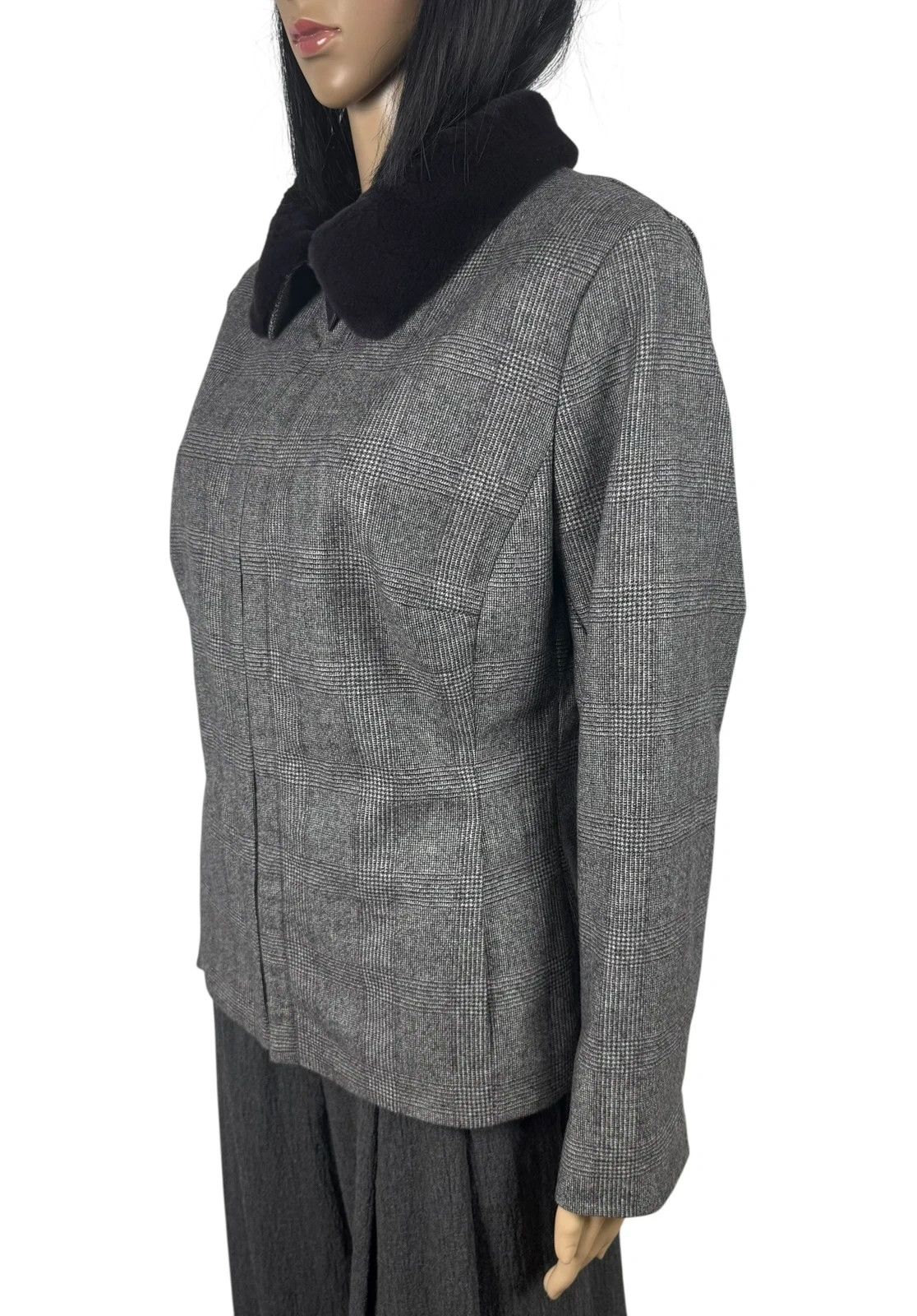 Akris Akris Wool Plaid Jacket Collared size US14 D44 Size XL / US 12-14 / IT 48-50 - 5 Thumbnail