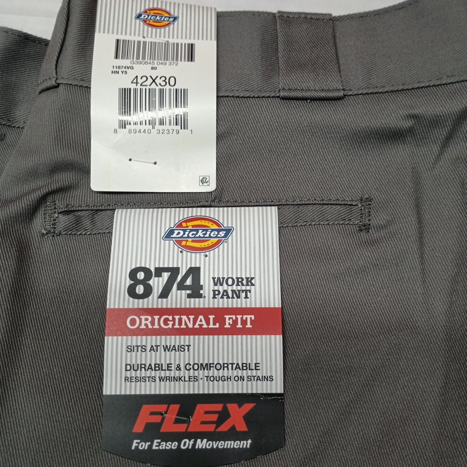 Dickies Dickies 874 Work Pants Men's 42x30 Flex Gray Original Fit Size US 42 / EU 58 - 4 Thumbnail
