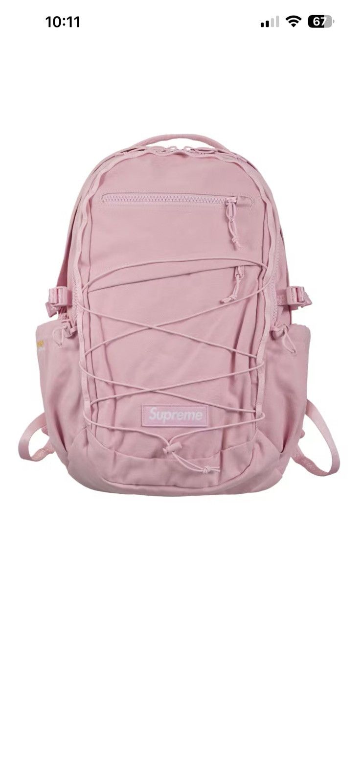Supreme Supreme Logo Backpack SS25 Light Pink IN HAND | Grailed
