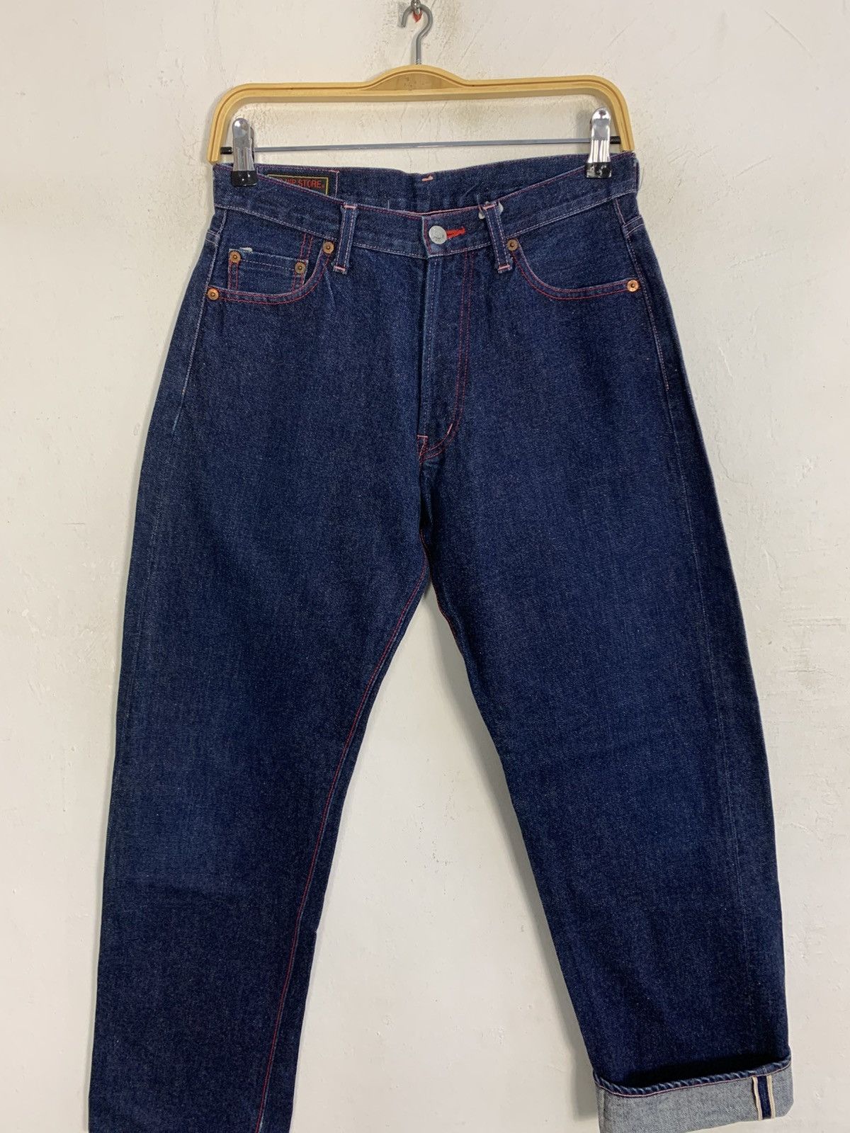 Japanese Brand Rare Selvedge Denim Pig Hip Store Dark Indigo Jeans Size US 29 - 3 Thumbnail