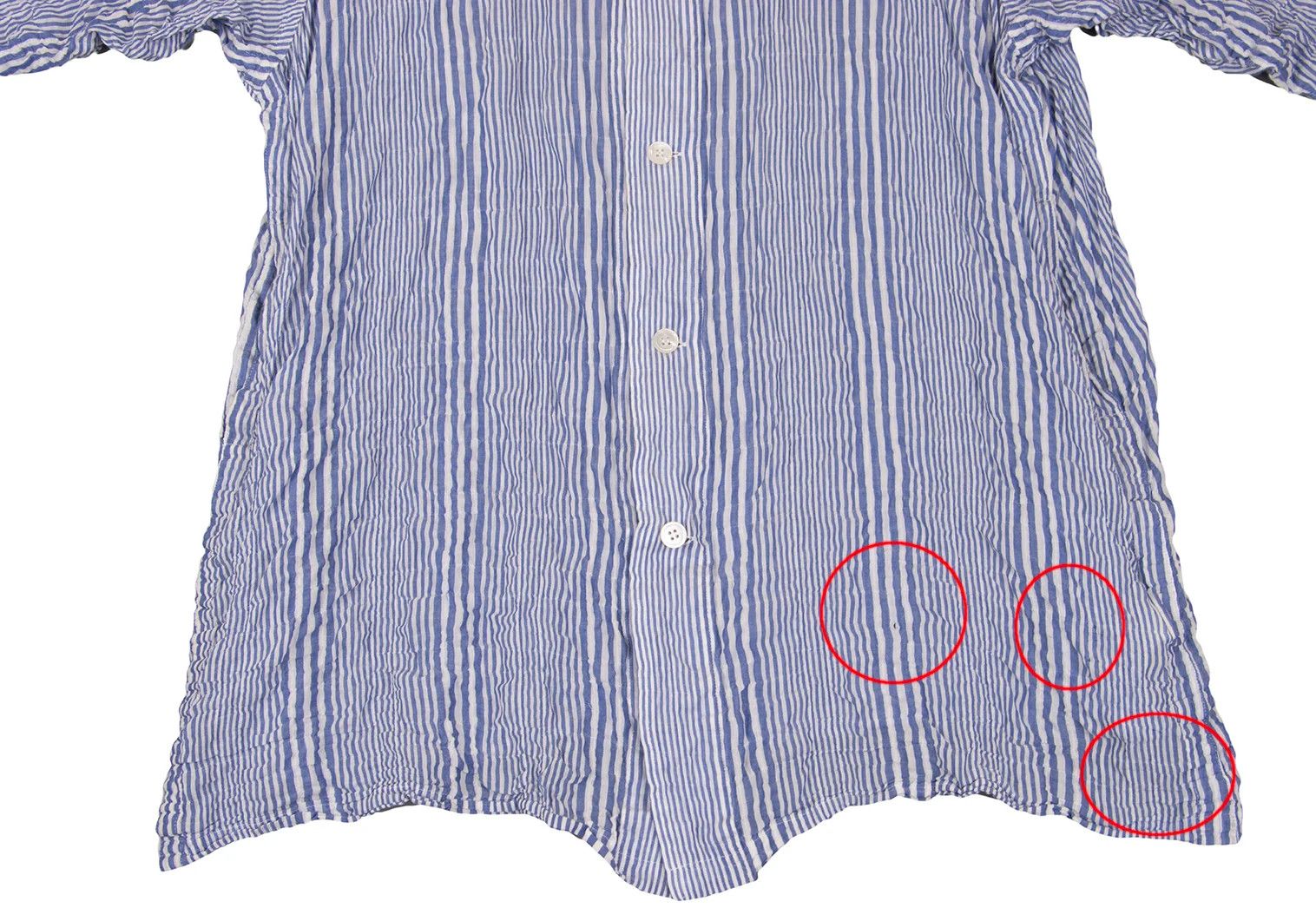 Yohji Yamamoto Yohji Yamamoto Wrinkled Stripe Long Shirt Blue White Size US M / EU 48-50 / 2 - 9 Thumbnail