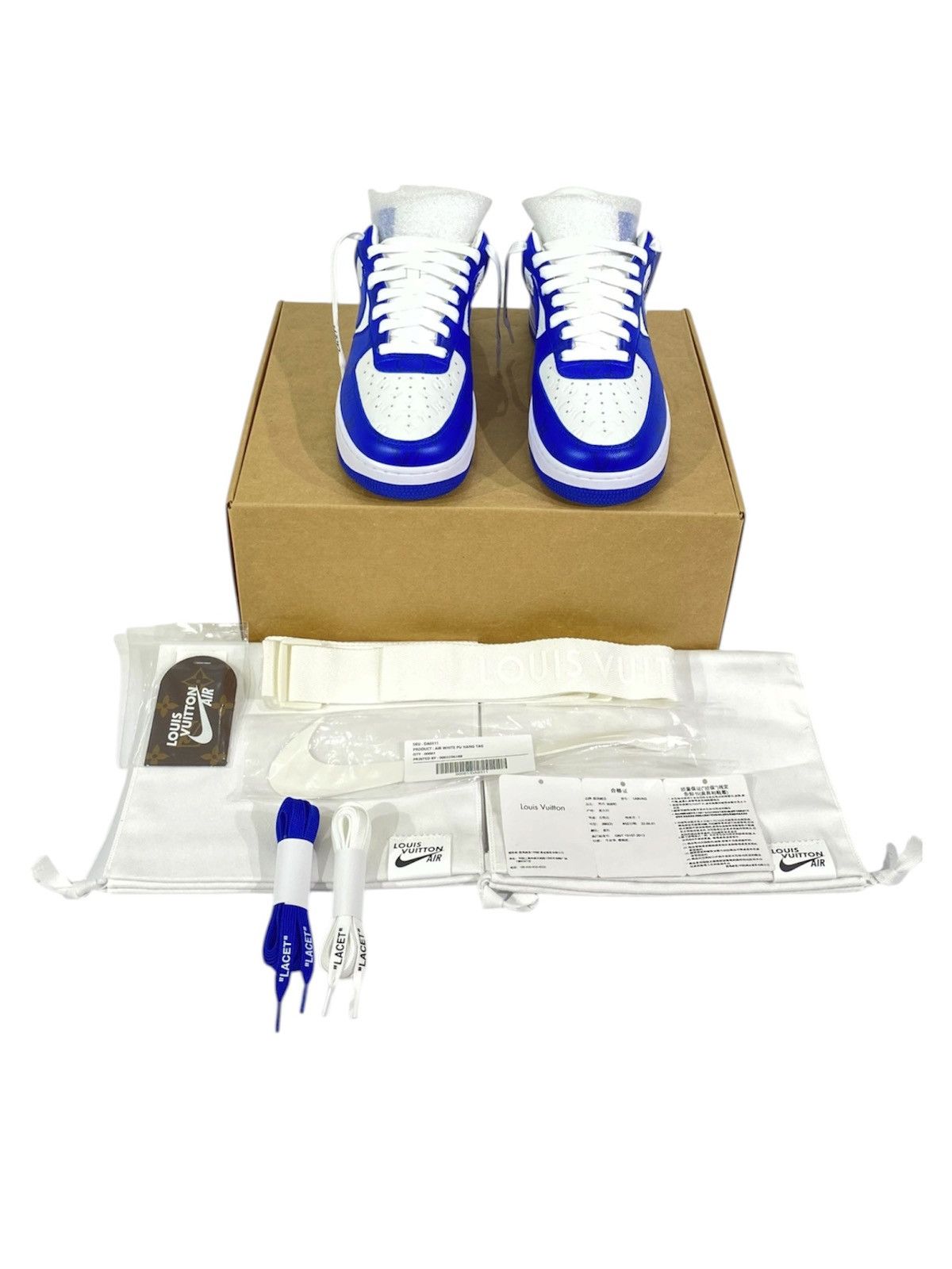 Louis Vuitton Louis Vuitton X Nike Off White 9 Blue Air Force 1 Size US 9 / EU 42 - 1 Thumbnail