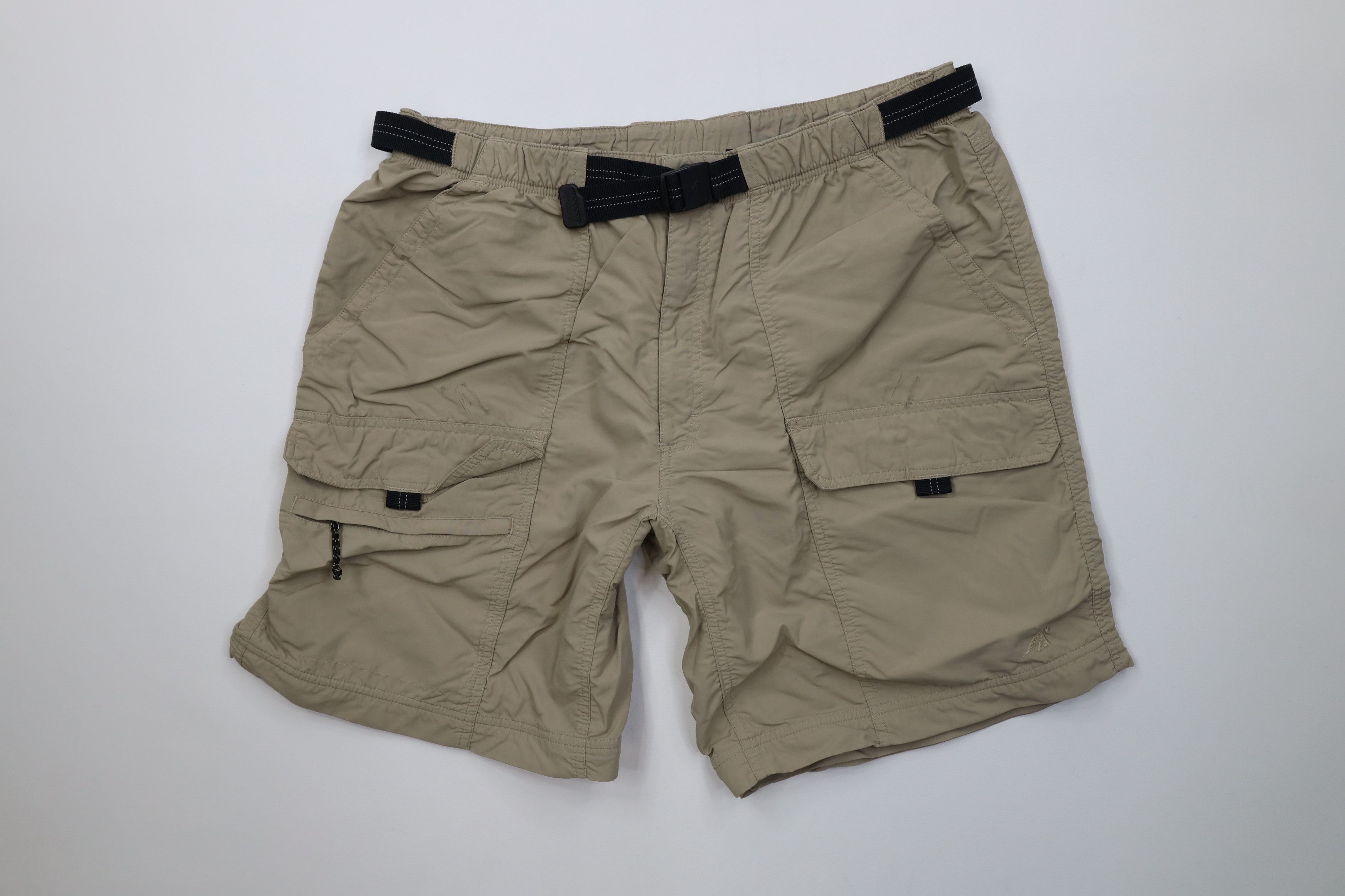 Vintage Vintage 90s Streetwear Above Knee Trekking Cargo Shorts Tan Size US 36 / EU 52 - 1 Thumbnail