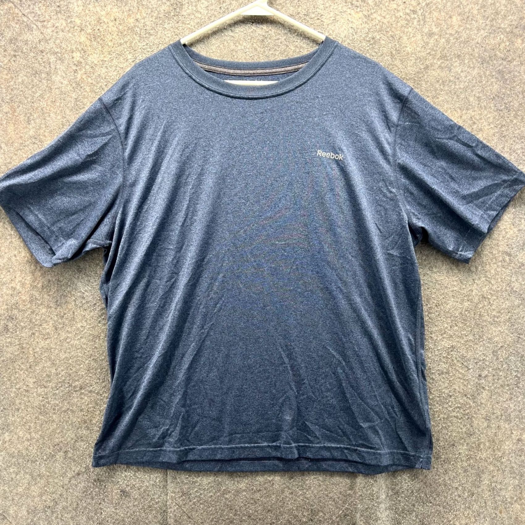 Reebok VINTAGE Reebok Shirt Mens Large Blue Crewneck Jersey Heather Tee Active Performance Knit suitable All Seasons 2010-2019 Mens Size US L / EU 52-54 / 3 - 2 Thumbnail