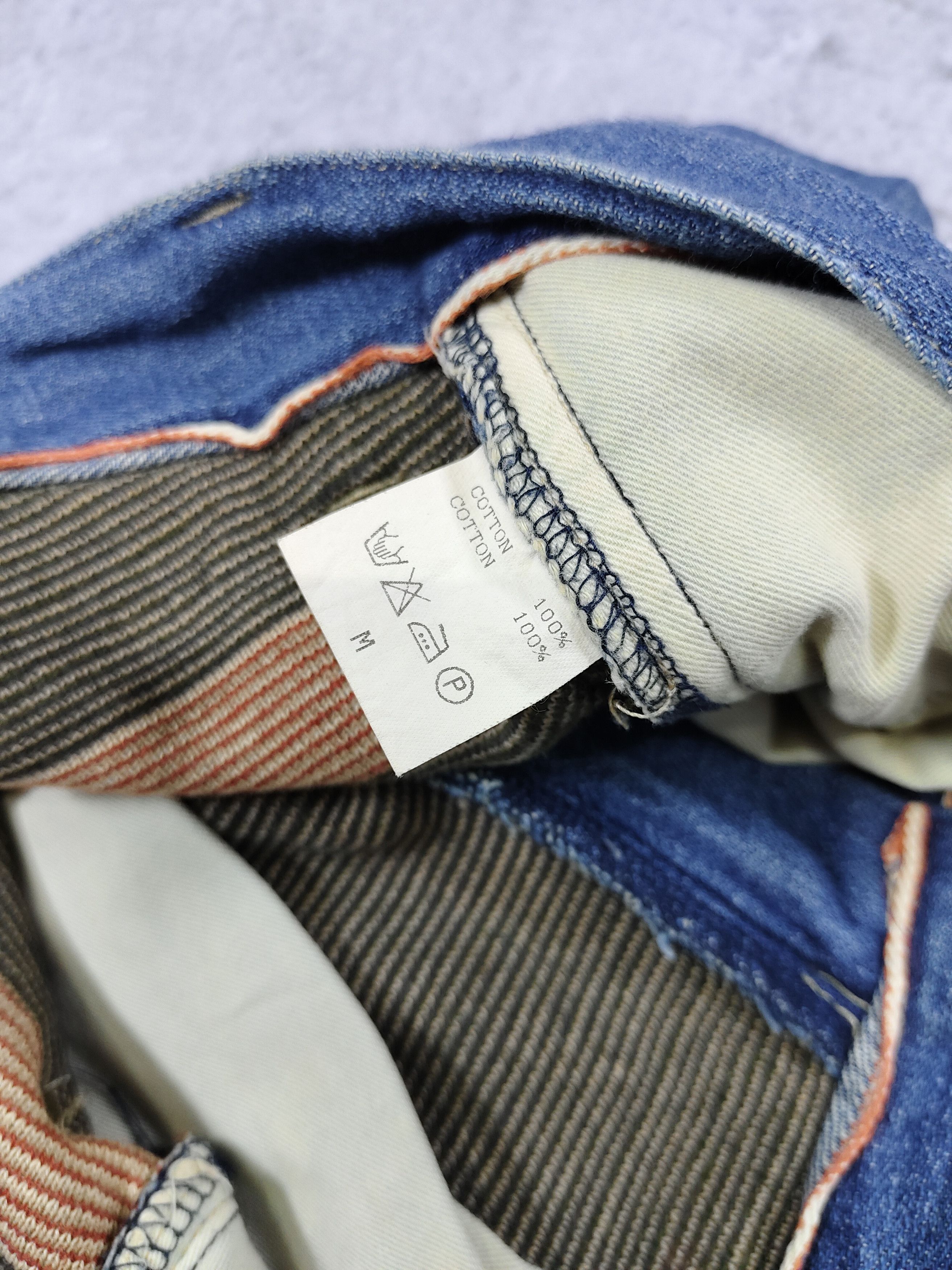 Japanese Brand STALL🇯🇵 Tribal Woven Layer Distressed Selvedge Denim Jeans Size US 34 / EU 50 - 11 Thumbnail