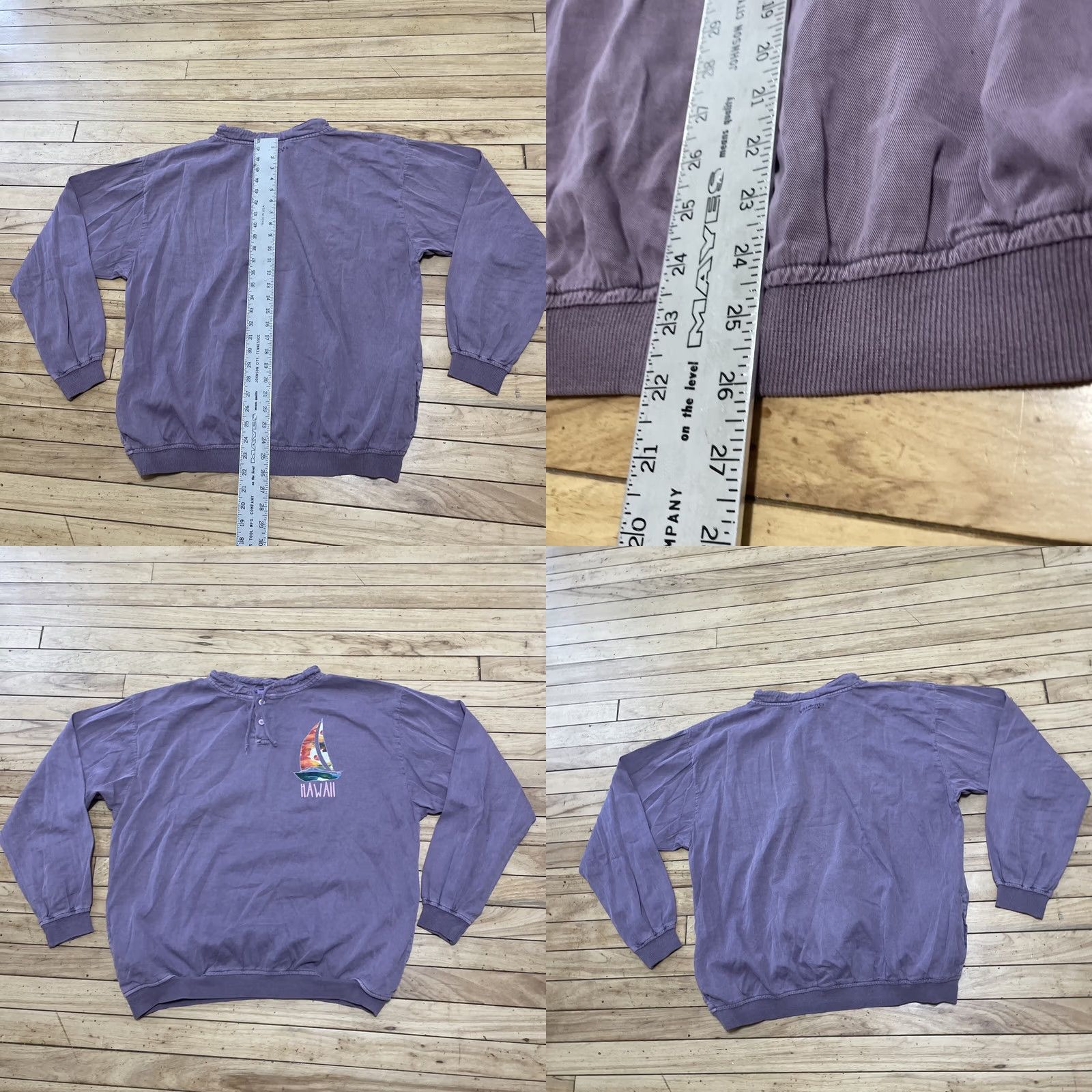 Vintage Crazy Shirts Hawaii Henley Sweater Men L Purple Lilac Rainbow Logo USA Stretch Shirt Size US L / EU 52-54 / 3 - 9 Thumbnail