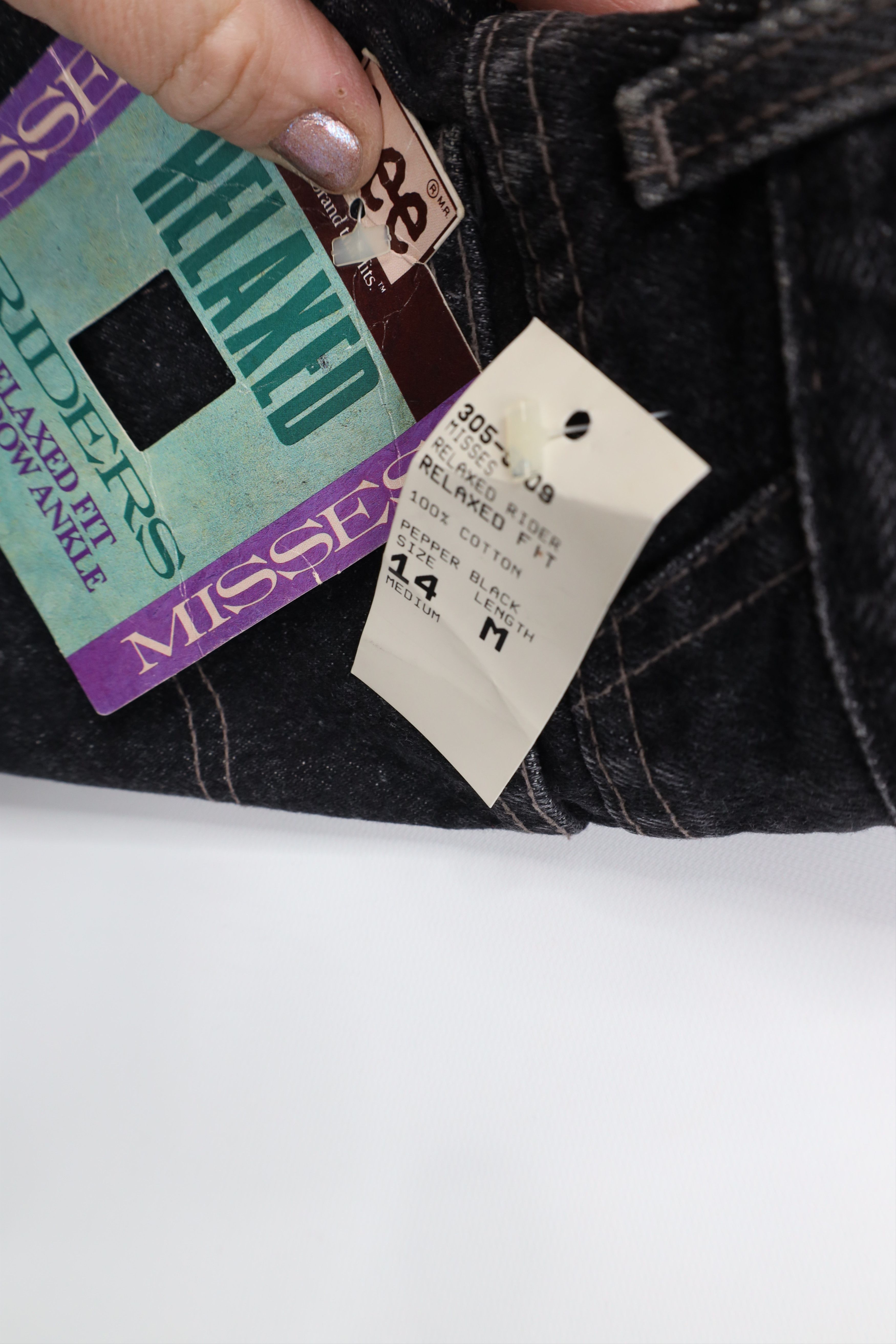 Lee Deadstock Vintage 90s Lee Fit Denim Jeans Black Pepper USA Size 36" / US 14 / IT 50 - 7 Thumbnail