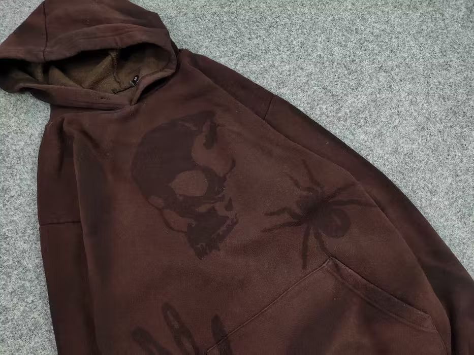 Japanese Brand 💀 Vintage 90's Sun Faded Silhouette Boxy Brown Blank Hoodie Size US M / EU 48-50 / 2 - 11 Thumbnail