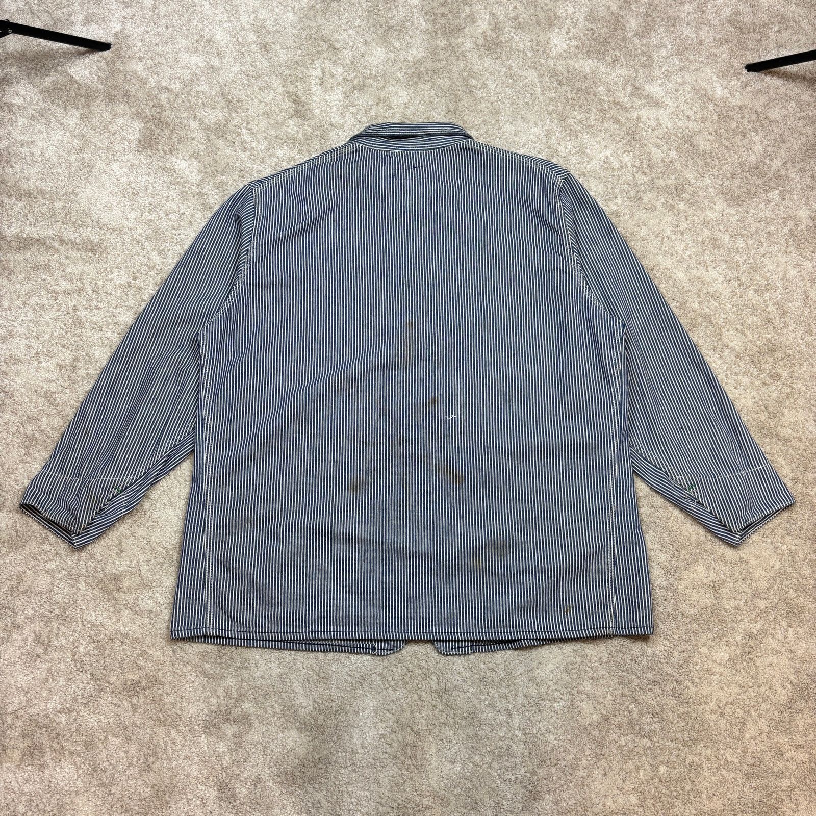 Oshkosh × Vintage Vintage 80s Osh Kosh B'gosh Hickory Stripe Jacket Men's 48 Size US XL / EU 56 / 4 - 4 Thumbnail