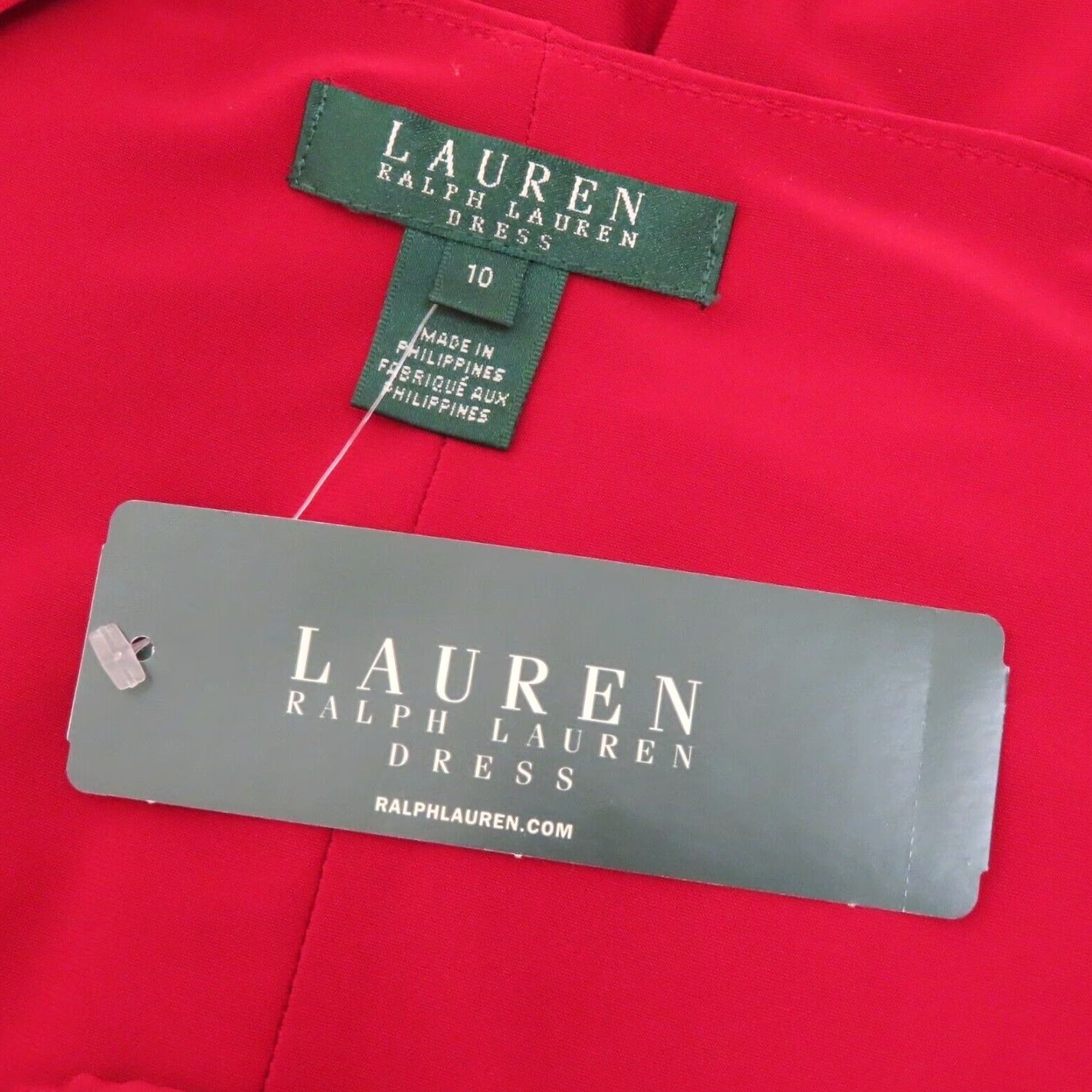 Ralph Lauren Lauren Ralph Lauren Dress Womens 10 Solid Red Long Sleeve Knee Length Twist Neckline Sheath New Size L / US 10 / IT 46 - 4 Thumbnail
