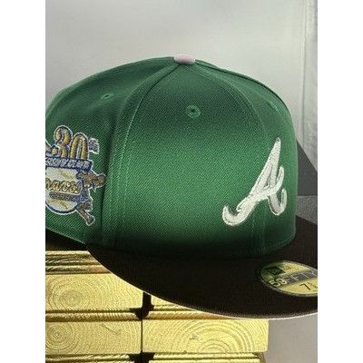New Era Atlanta Braves 30th Season 59FIFTY Fitted Hat Pink UV Cooper Size ONE SIZE - 8 Thumbnail
