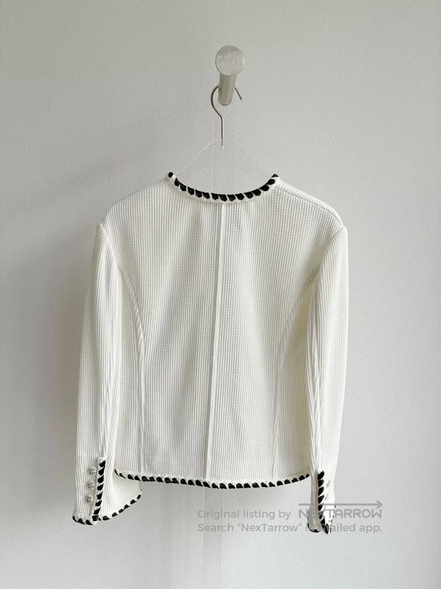 Chanel Chanel 21C White Waffle Coat. Size XXS / US 00 / IT 34 - 3 Thumbnail