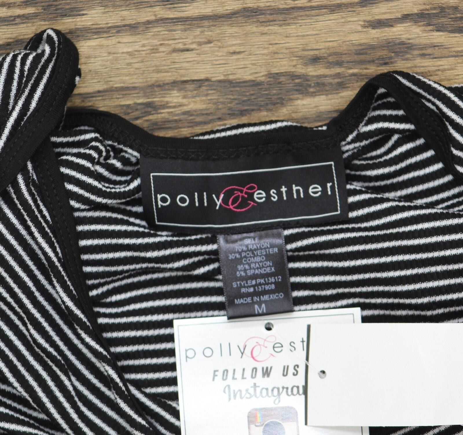 Other Nwt Polly & Esther Neck Skimmer T-shirt Top Black / White M Size M / US 6-8 / IT 42-44 - 4 Thumbnail