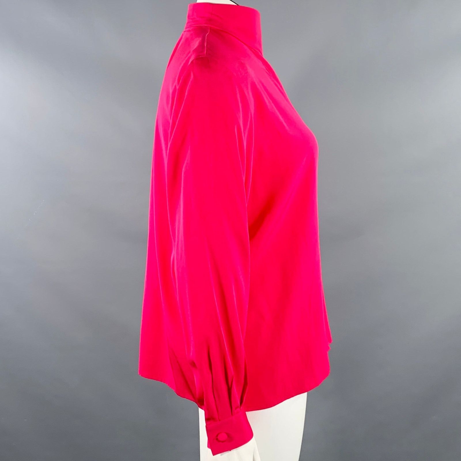 Dior CHRISTIAN DIOR Size 14 Pink Fuchsia Silk Padded Dress Top Size XL / US 12-14 / IT 48-50 - 2 Thumbnail