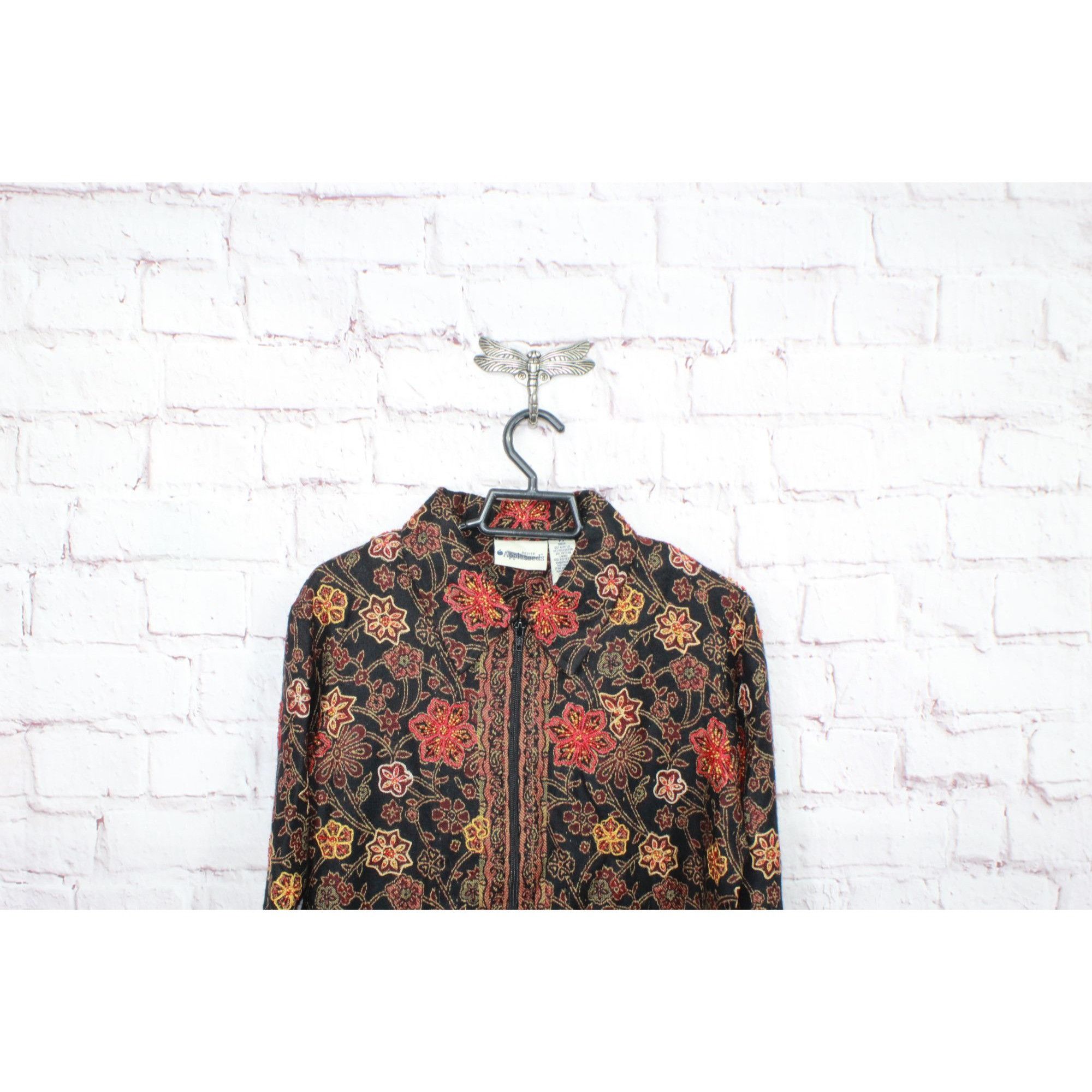Other Appleseeds Black Orange Embroidered Paisley Blazer Women’s S Size S / US 4 / IT 40 - 9 Thumbnail