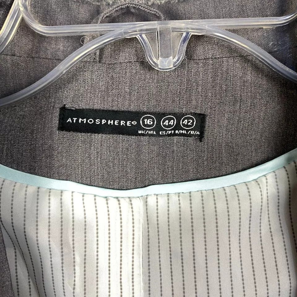 Other Atmosphere Blazer Women's UK 16 Gray Polyester Blend Adults Size XXL / US 16-18 / IT 52-54 - 4 Thumbnail