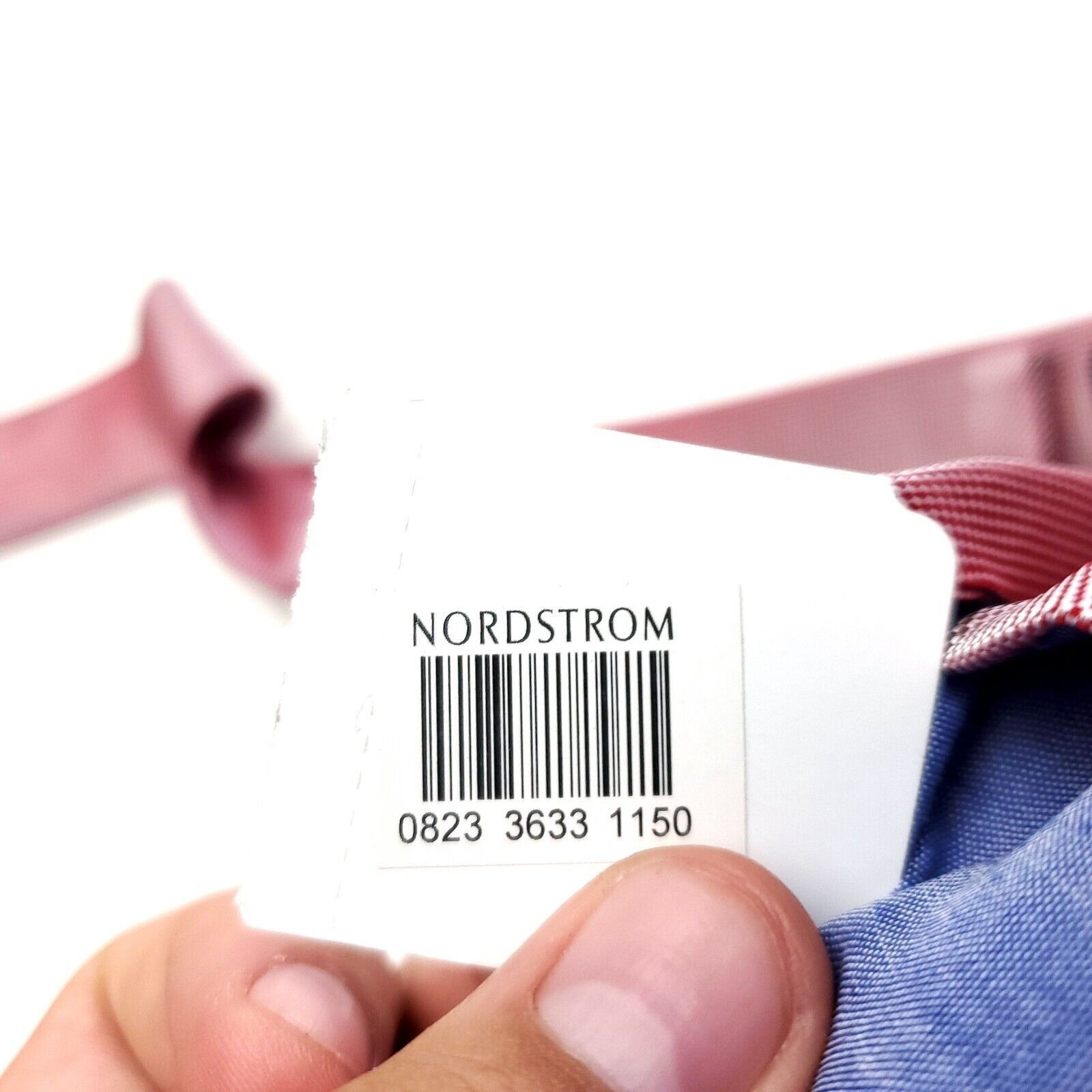 Nordstrom NEW 1901 Nordstrom Red Woven Check Skinny Silk Tie Size ONE SIZE - 5 Thumbnail