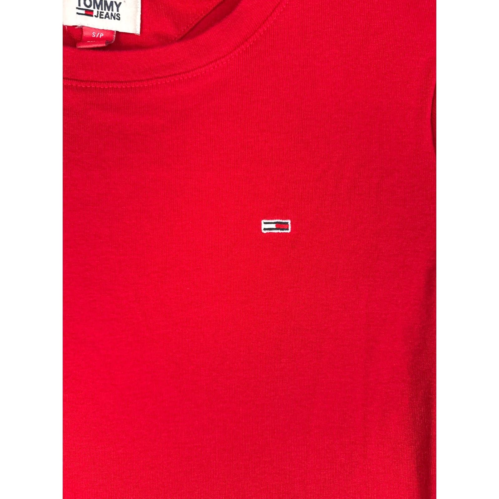 Tommy Hilfiger Tommy Hilfiger Shirt Women Red Short Sleeve Crew Neck 100% Cotton Smal Jeans Size S / US 4 / IT 40 - 6 Thumbnail