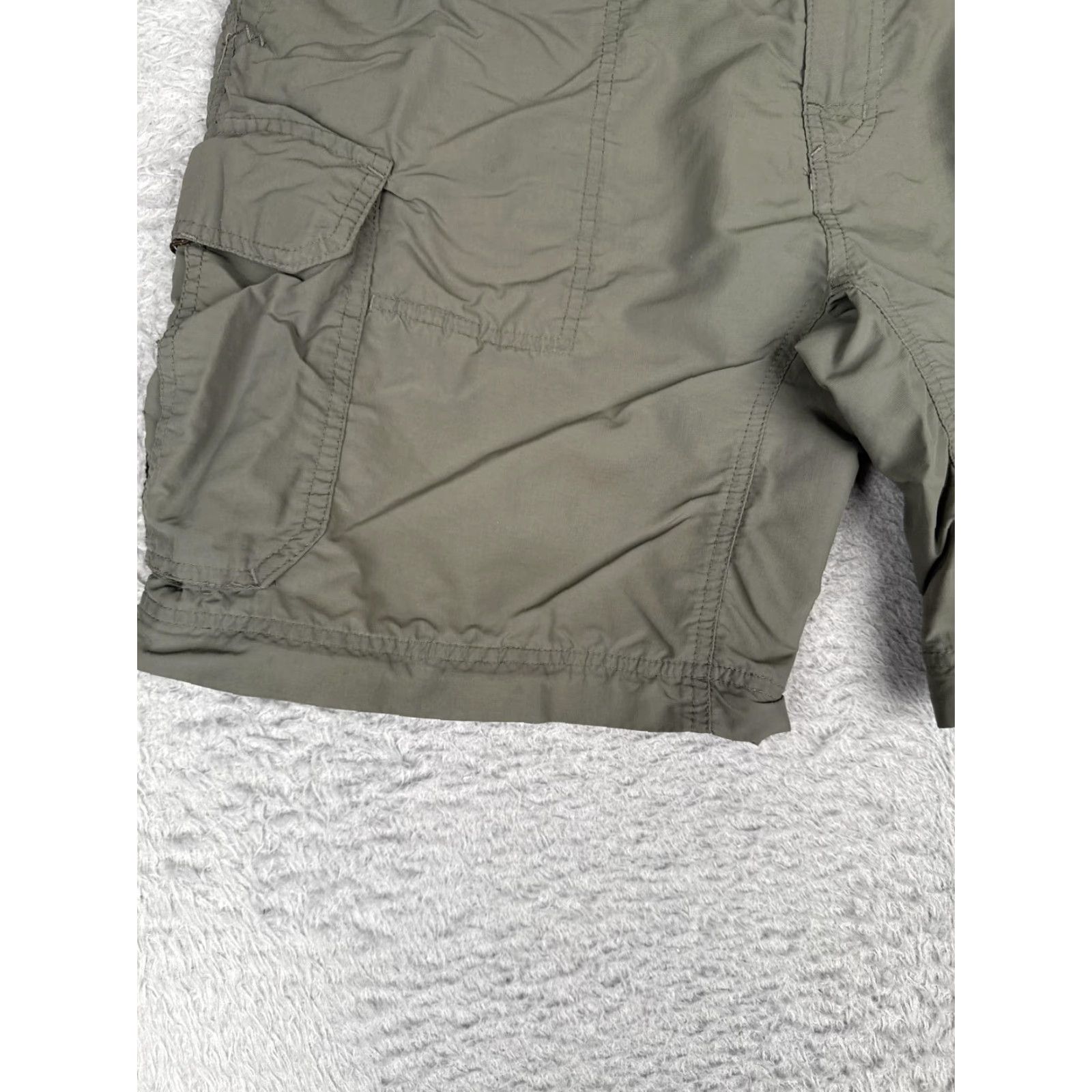 Vintage REI Shorts Mens Medium Green Nylon Hiking 8 Inseam Cargo Elastic Waist Pockets Size US 31 - 3 Thumbnail
