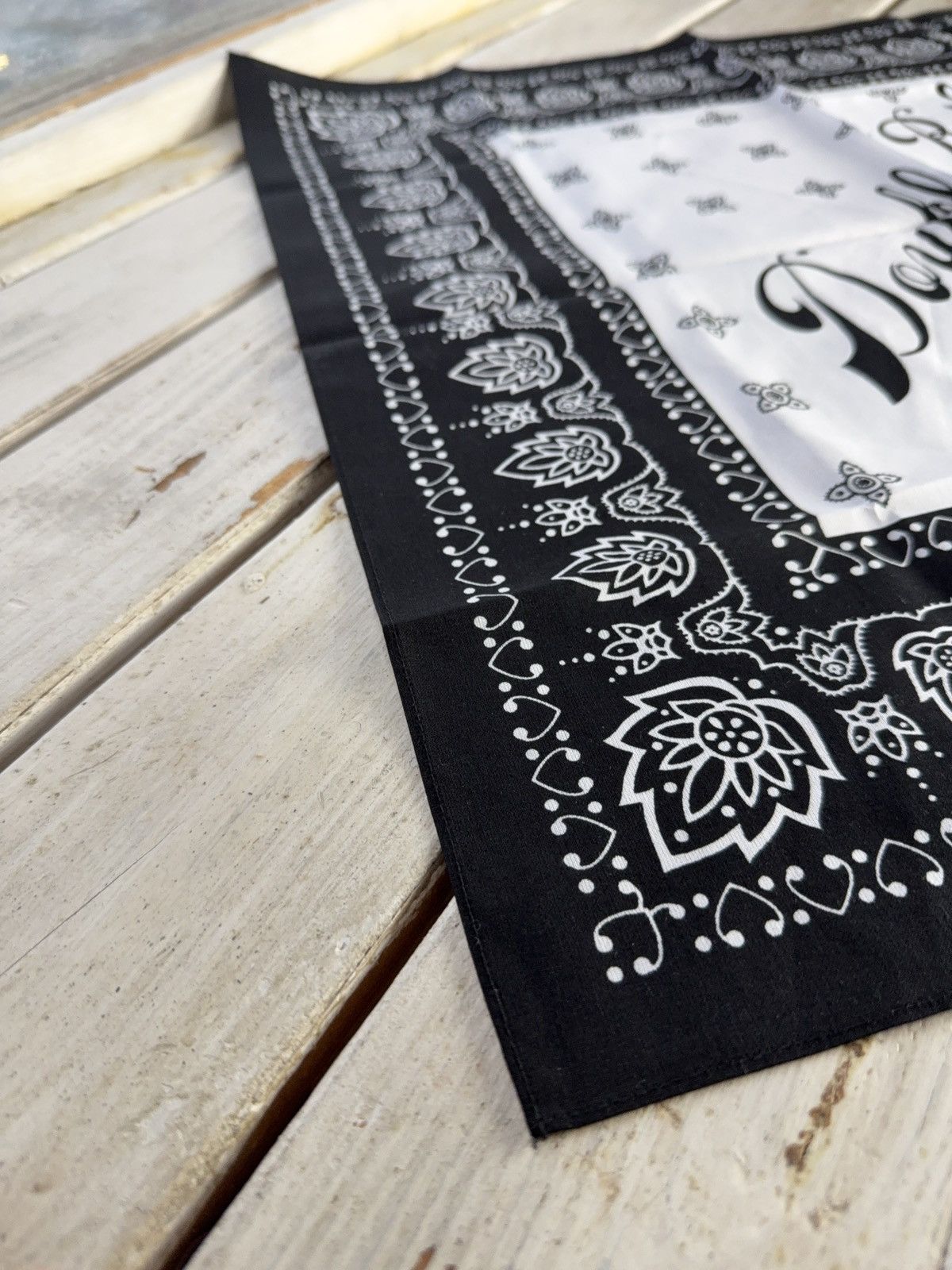 Polo Ralph Lauren Vintage 00s Double RL & Co Cotton Black White Bandana Scarf Size ONE SIZE - 3 Thumbnail