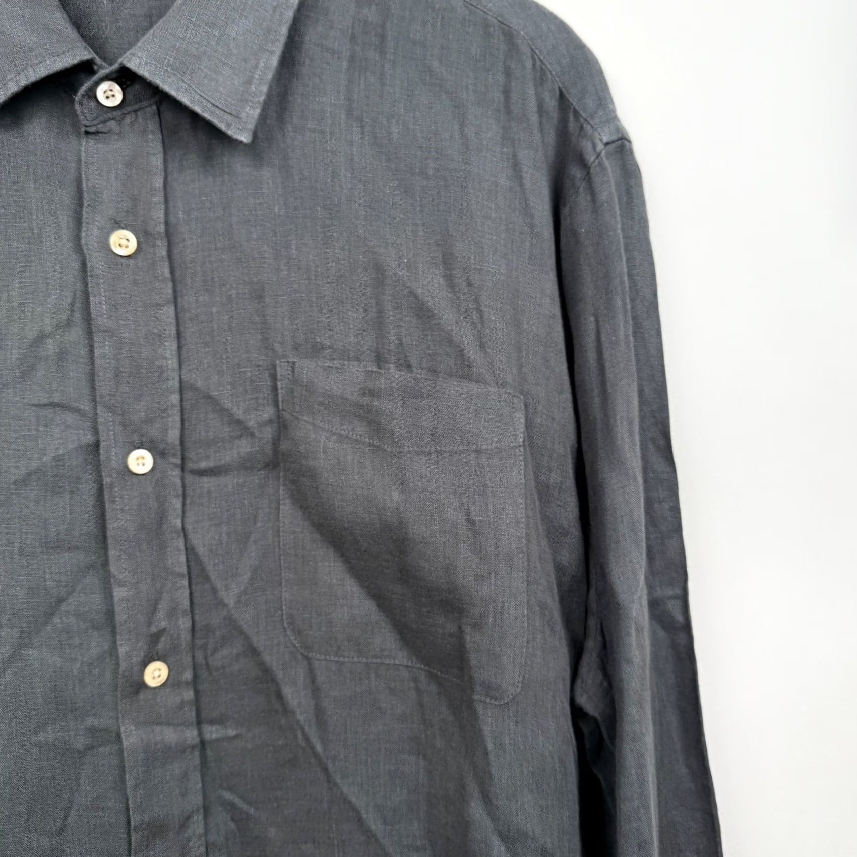 Faherty Faherty Reserve Shirt Mens 2XL 100% Linen Button Up Long Sleeve Gray Size US XXL / EU 58 / 5 - 3 Thumbnail
