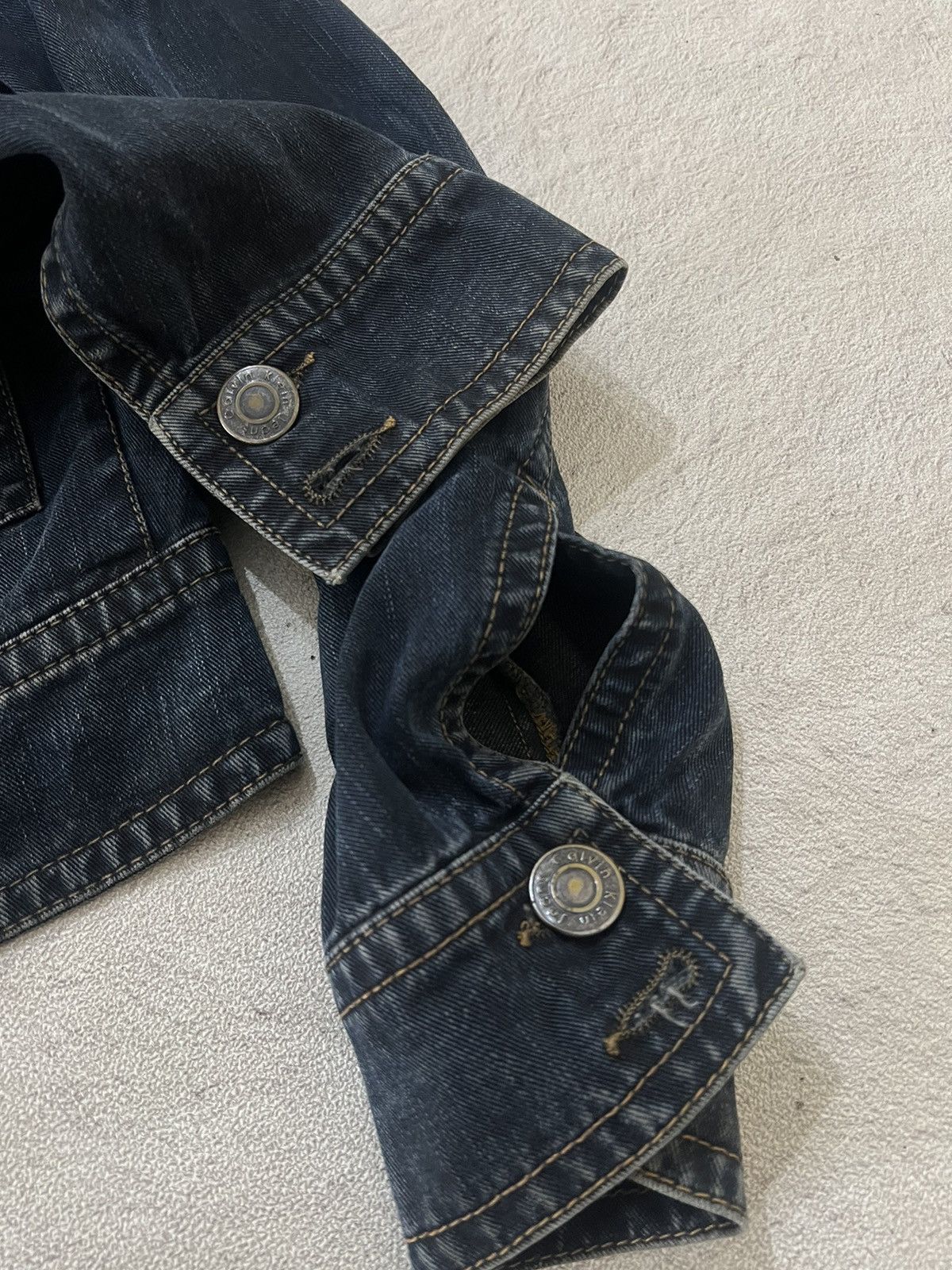 Helmut Lang 2000s Calvin Klein Jeans Wash Napoleon Trucker y2k Lgb Ifsix Size US S / EU 44-46 / 1 - 4 Thumbnail