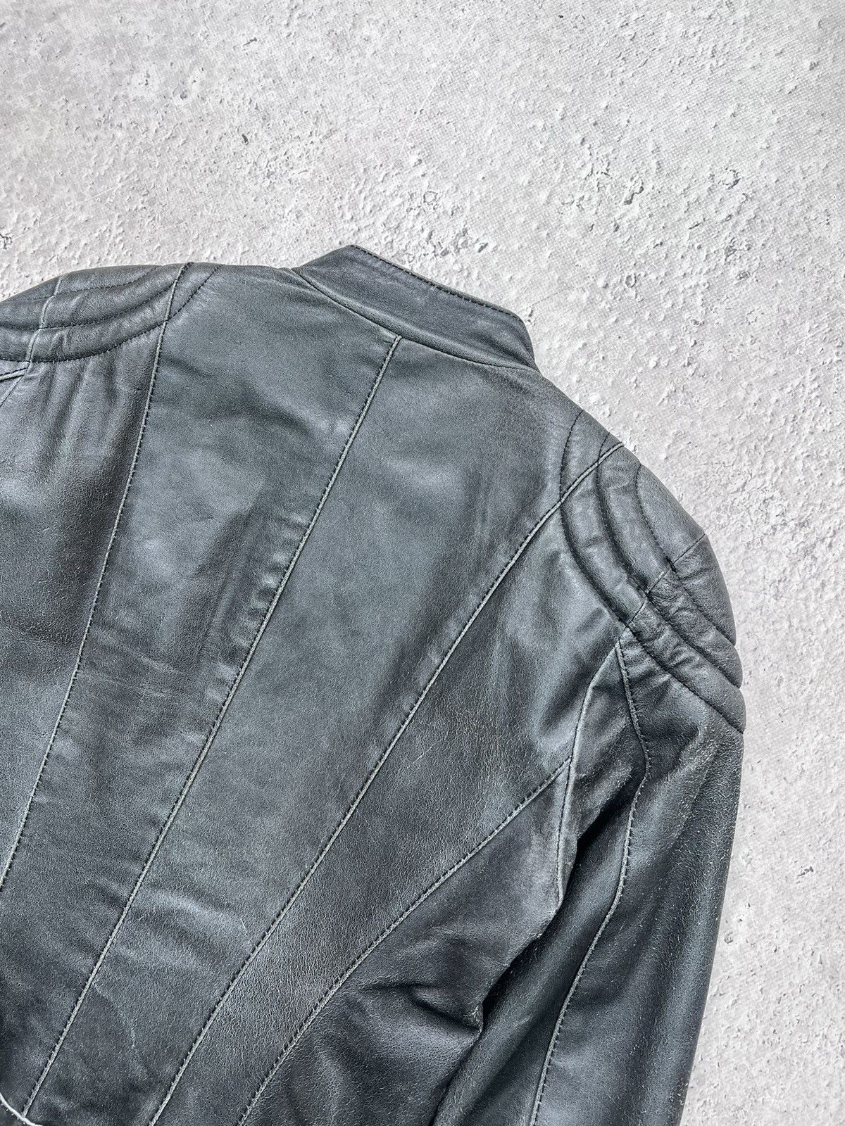 Japanese Brand Vintage Real Leather Racing Jacket Blazer Distressed Size M / US 6-8 / IT 42-44 - 13 Thumbnail