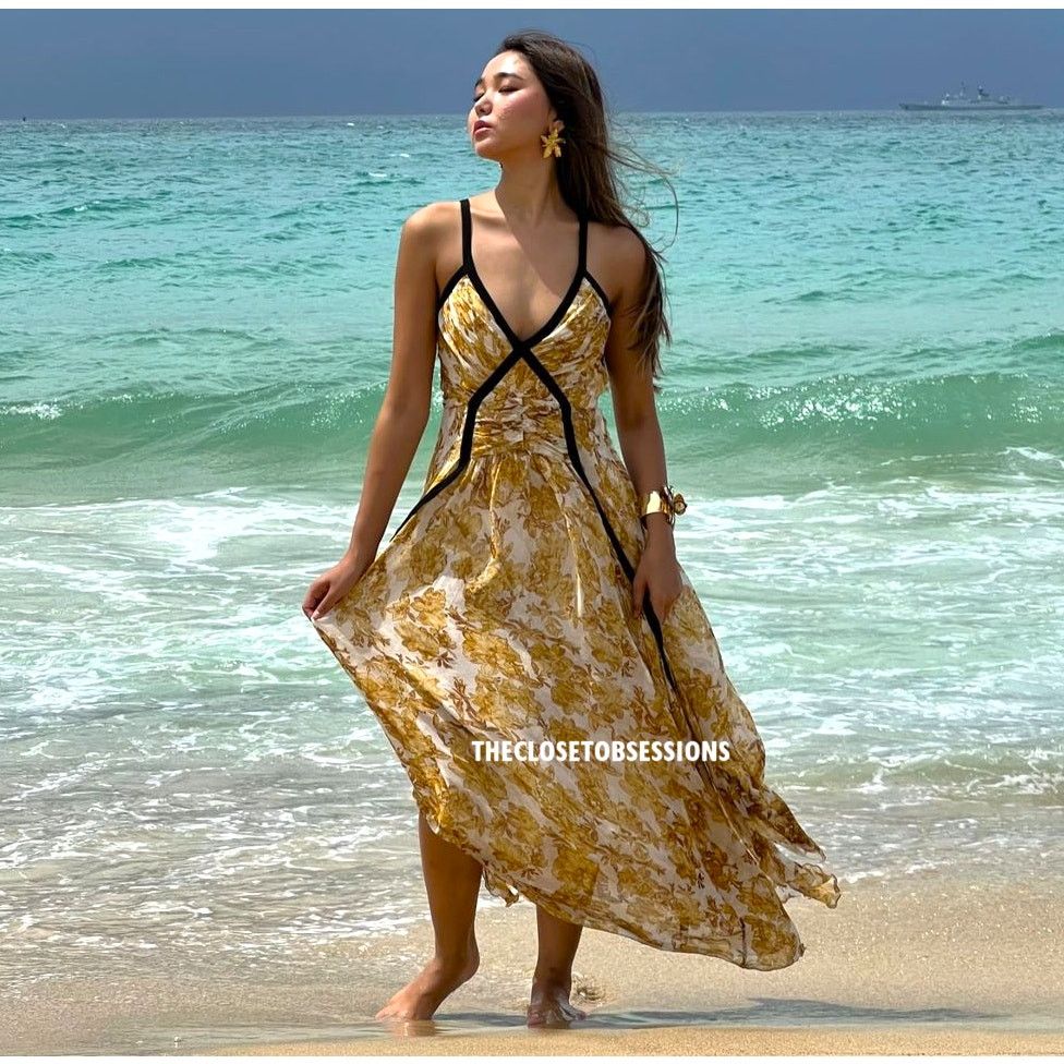 Zara ZARA Printed Yellow Viscose Maxi Dress NWT Size M / US 6-8 / IT 42-44 - 13 Thumbnail