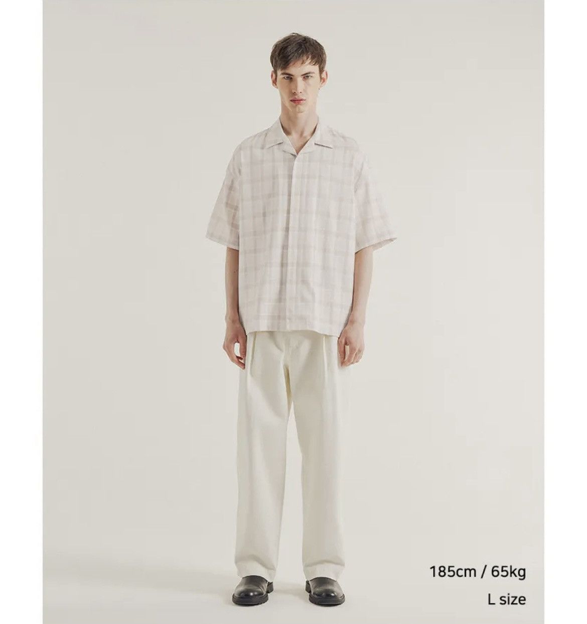 Beams Plus BESLOW Open Collar Check Half Sleeve Shirt Beige Check Size US L / EU 52-54 / 3 - 9 Thumbnail