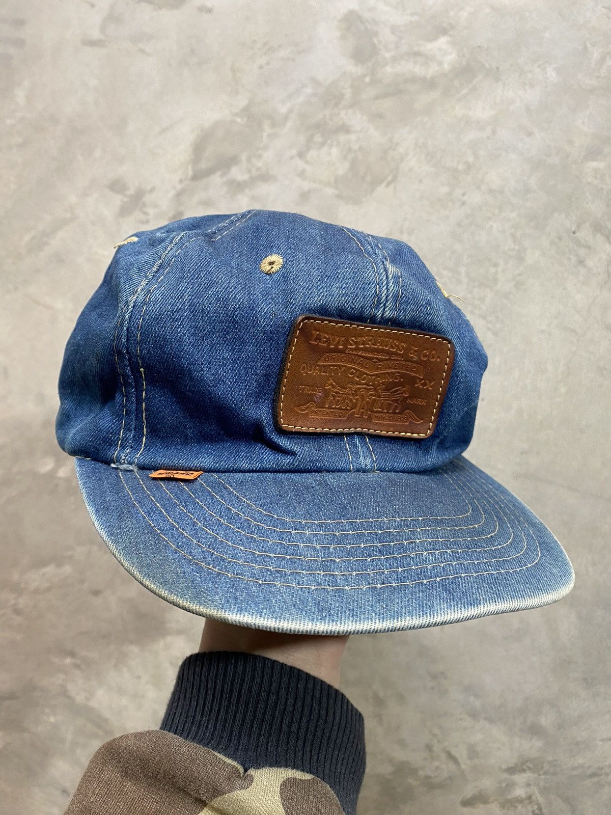 帽子 VINTAGE 70s Levi's denim hat orange tab Vintage 70s Levis Levi Strauss Denim Strapback Hat Orange