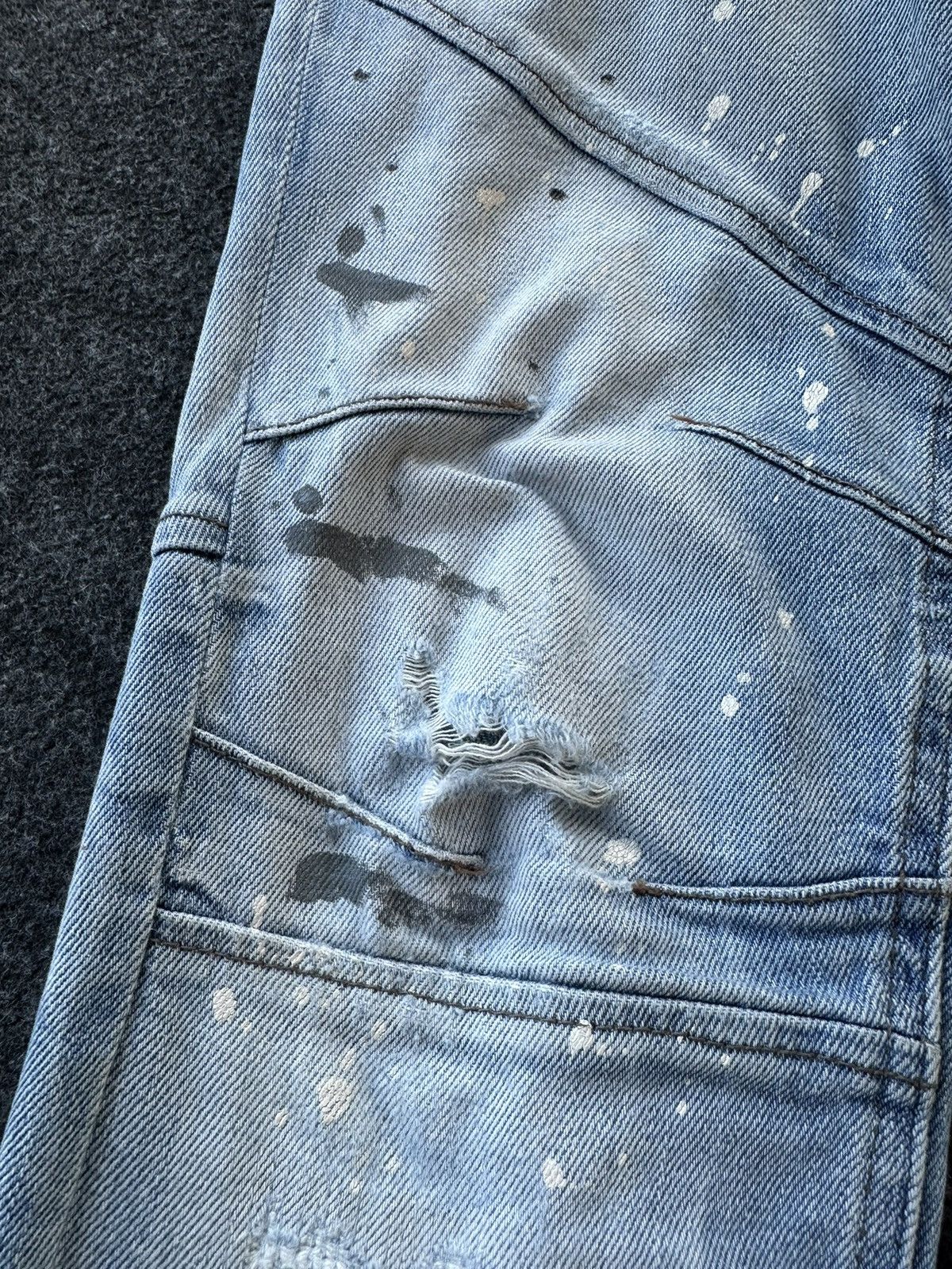 Just Cavalli Thrashed Paint Splatter Distressed Skinny D288