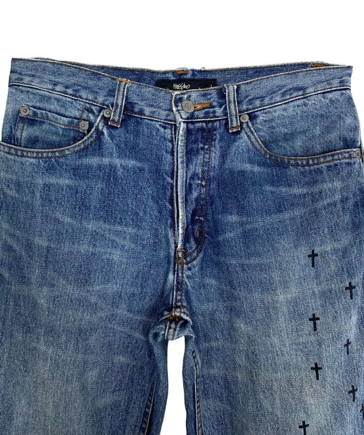 Mossimo Rare‼️ Mossimo Distressed Jeans Cross Logo Size US 31 - 6 Thumbnail